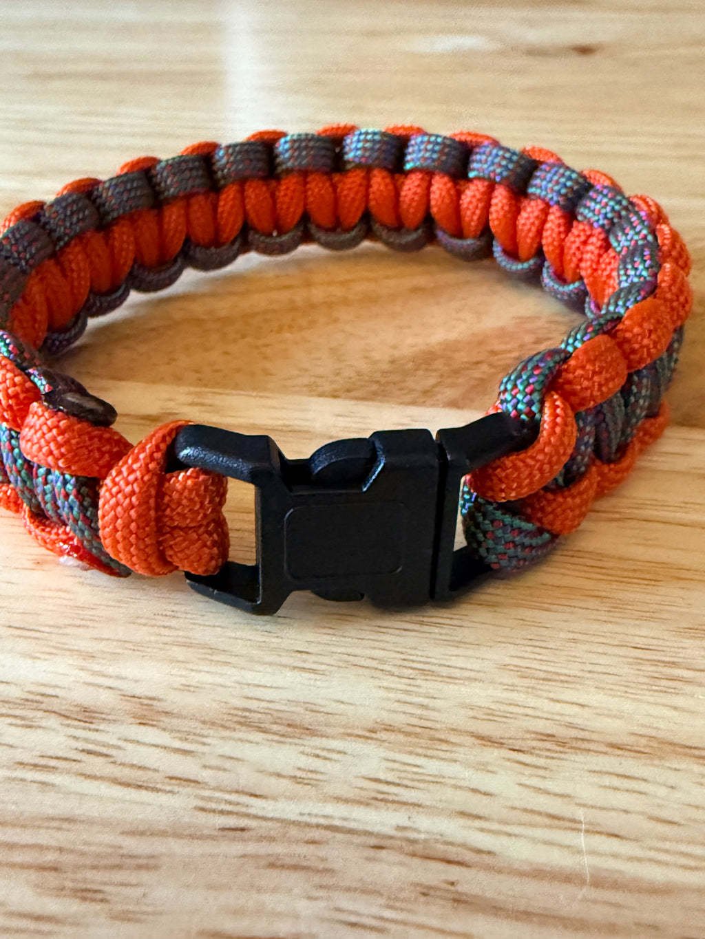 orange & blue/multi color paracord bracelet
