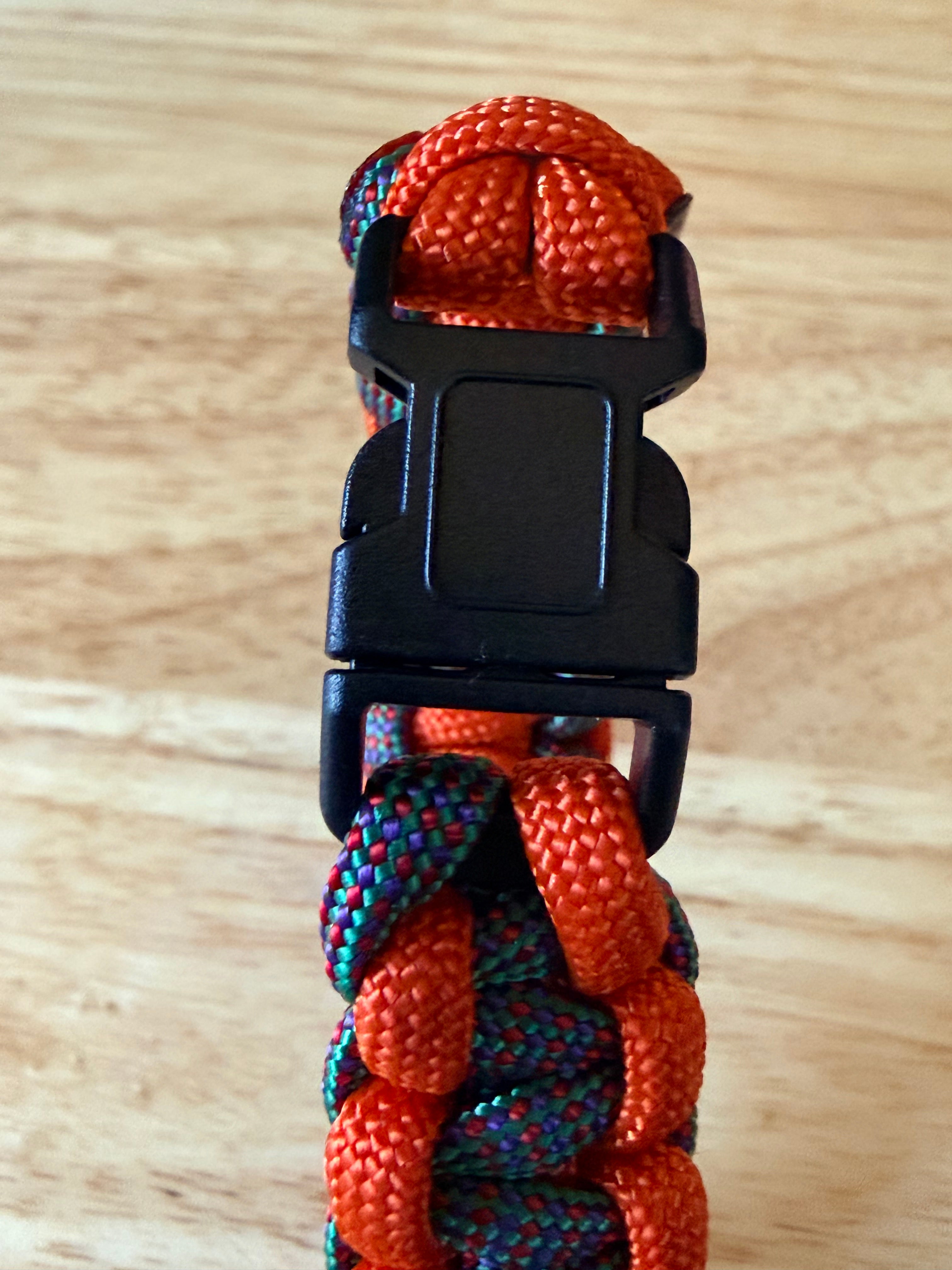 orange & blue/multi color paracord bracelet