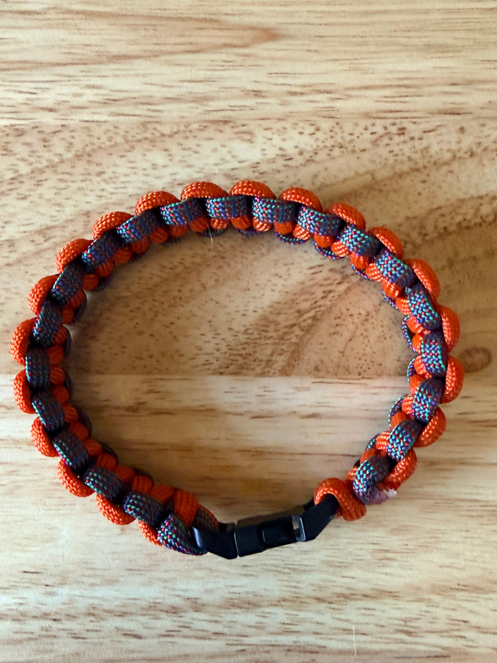 orange & blue/multi color paracord bracelet