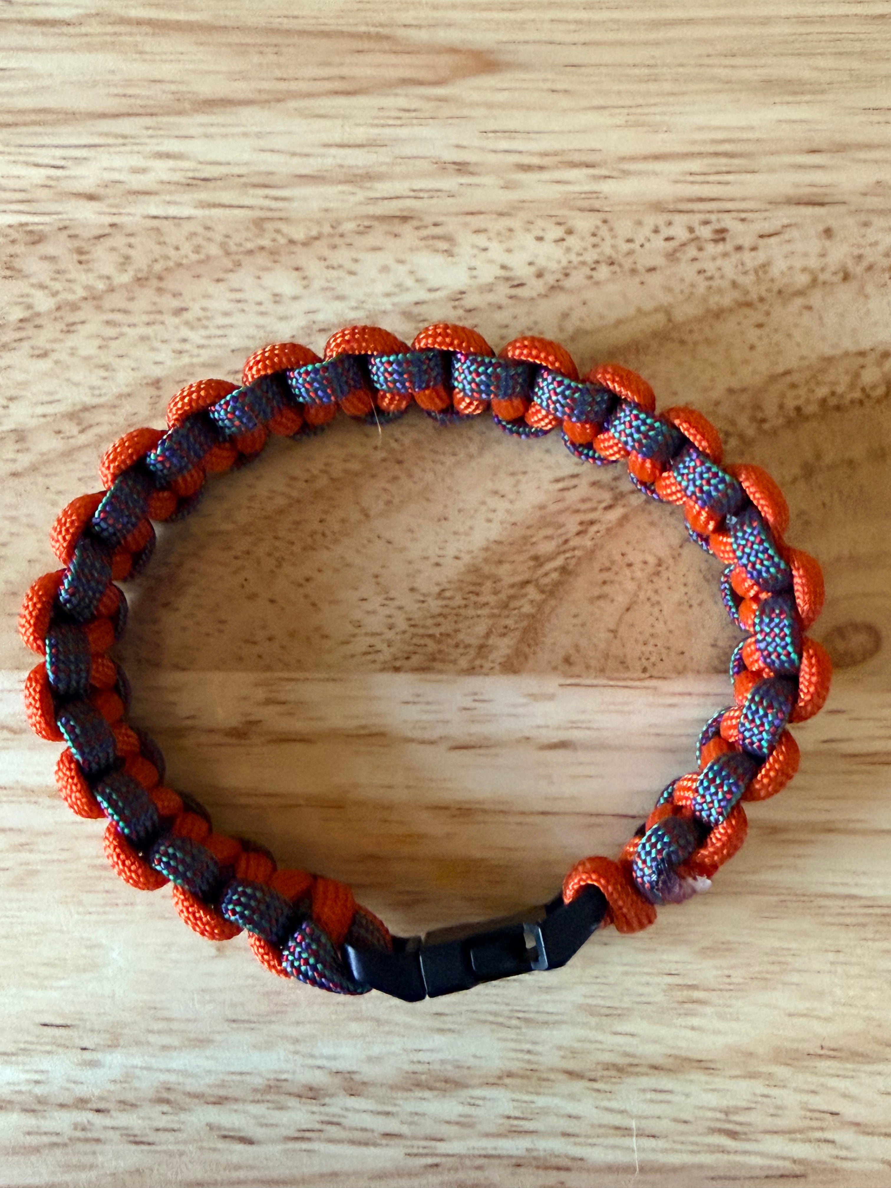 orange & blue/multi color paracord bracelet