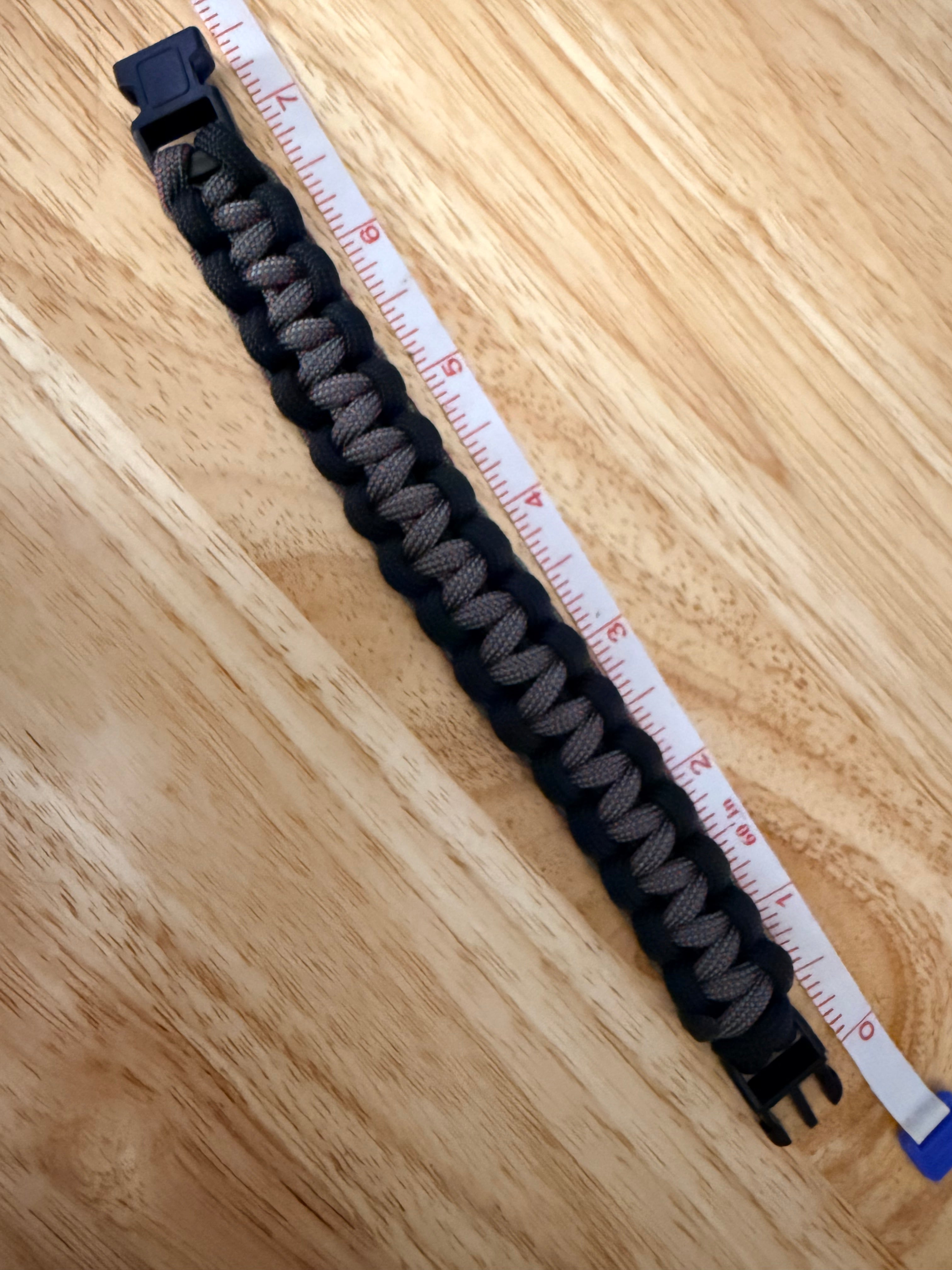 black and multi colored paracord bracelet