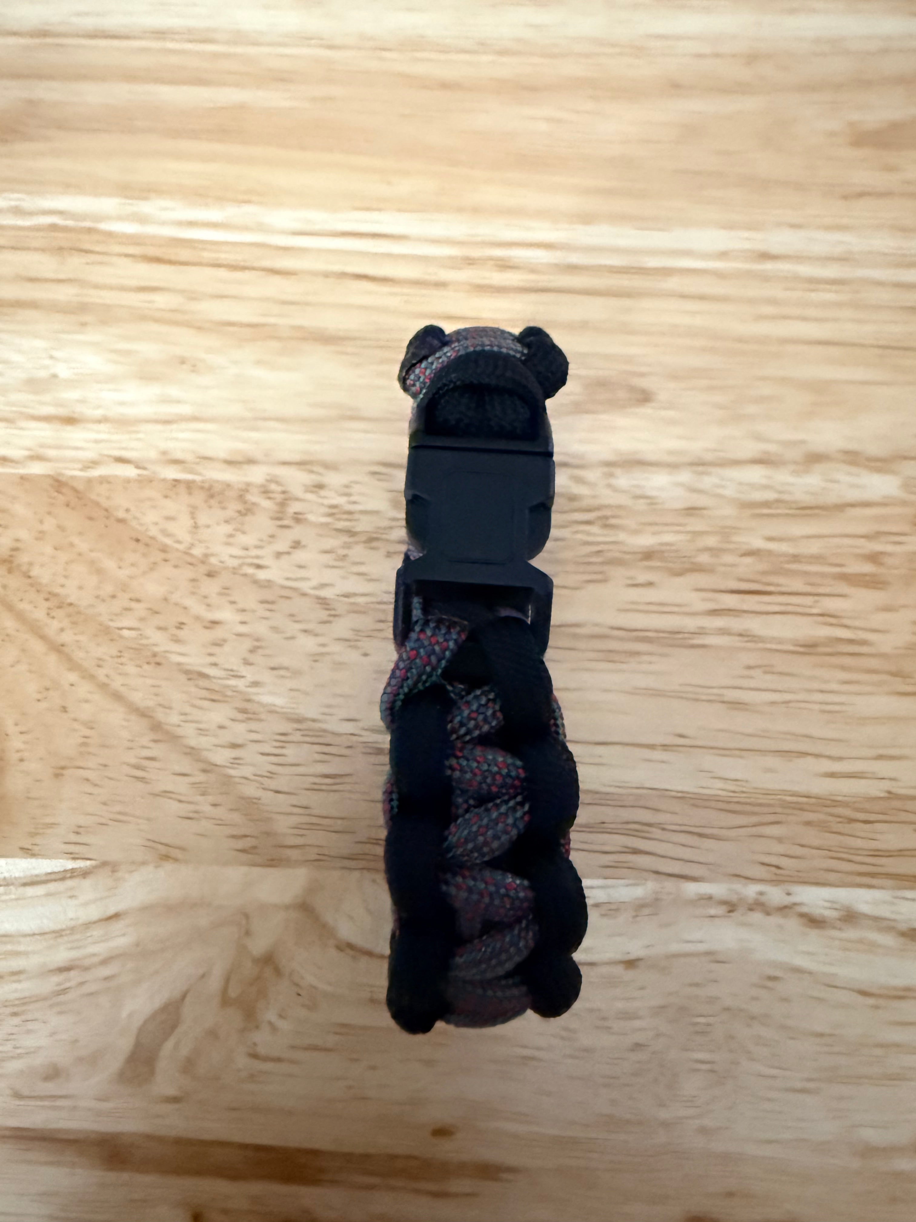 black and multi colored paracord bracelet