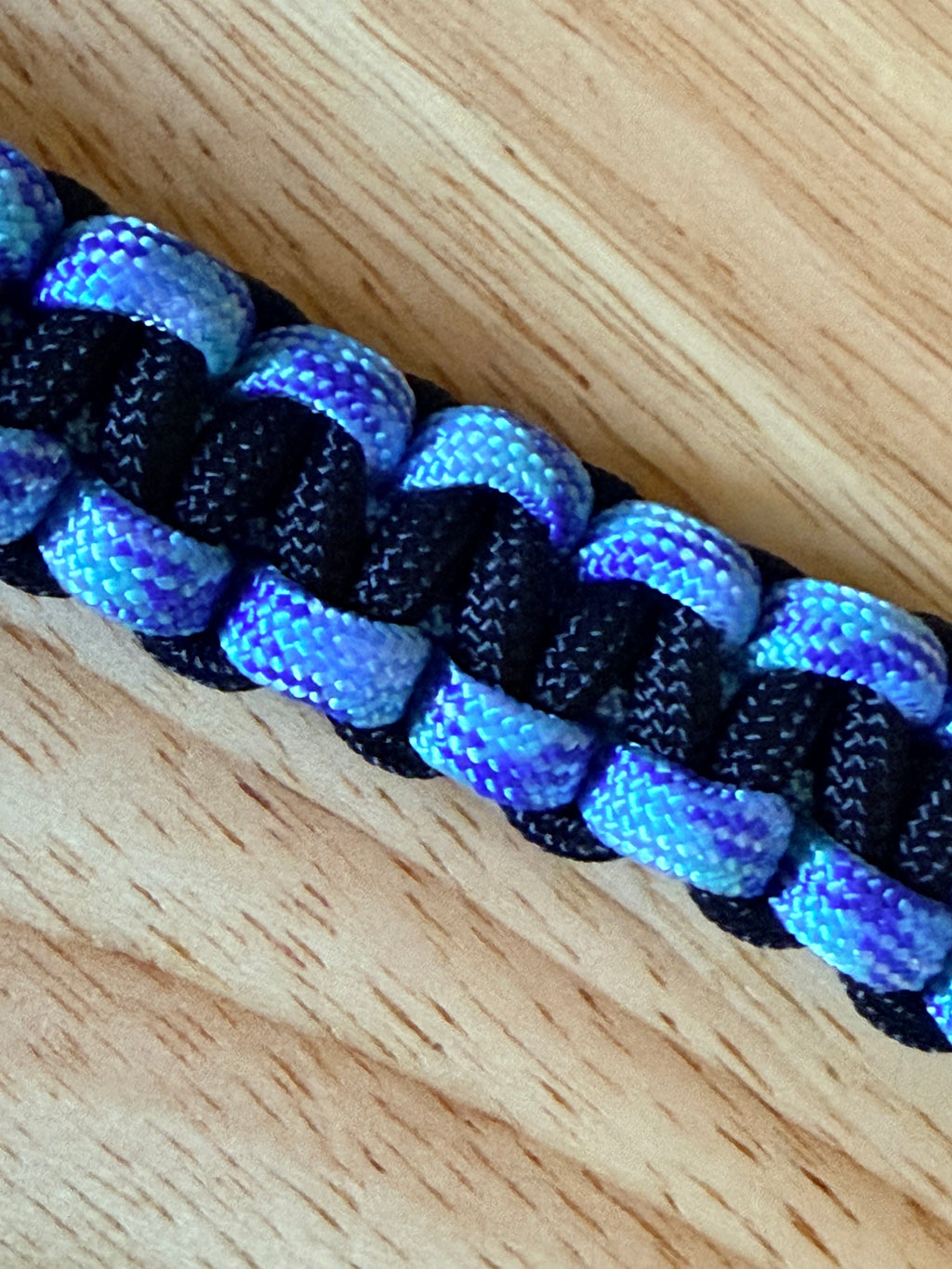 black and light blue/purple paracord bracelet