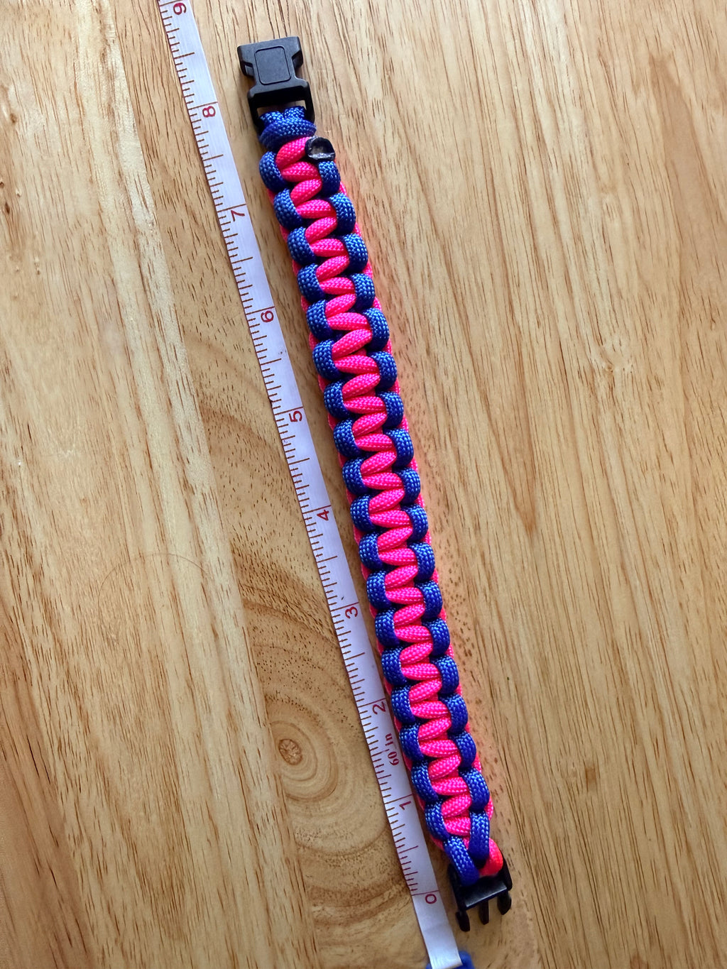 Hot pink & royal blue paracord bracelet