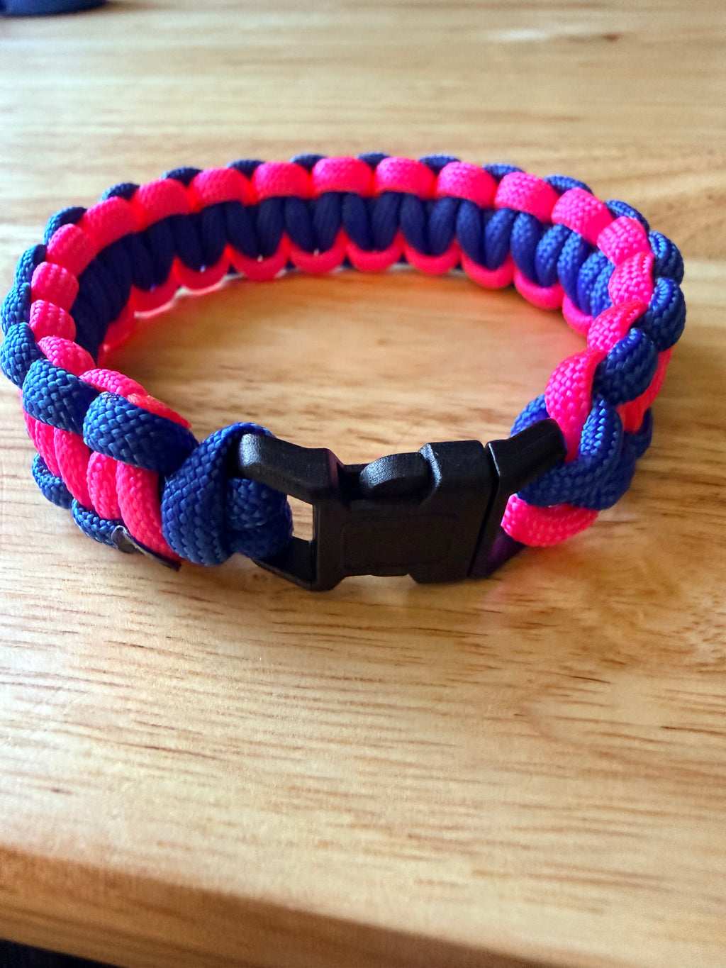 Hot pink & royal blue paracord bracelet
