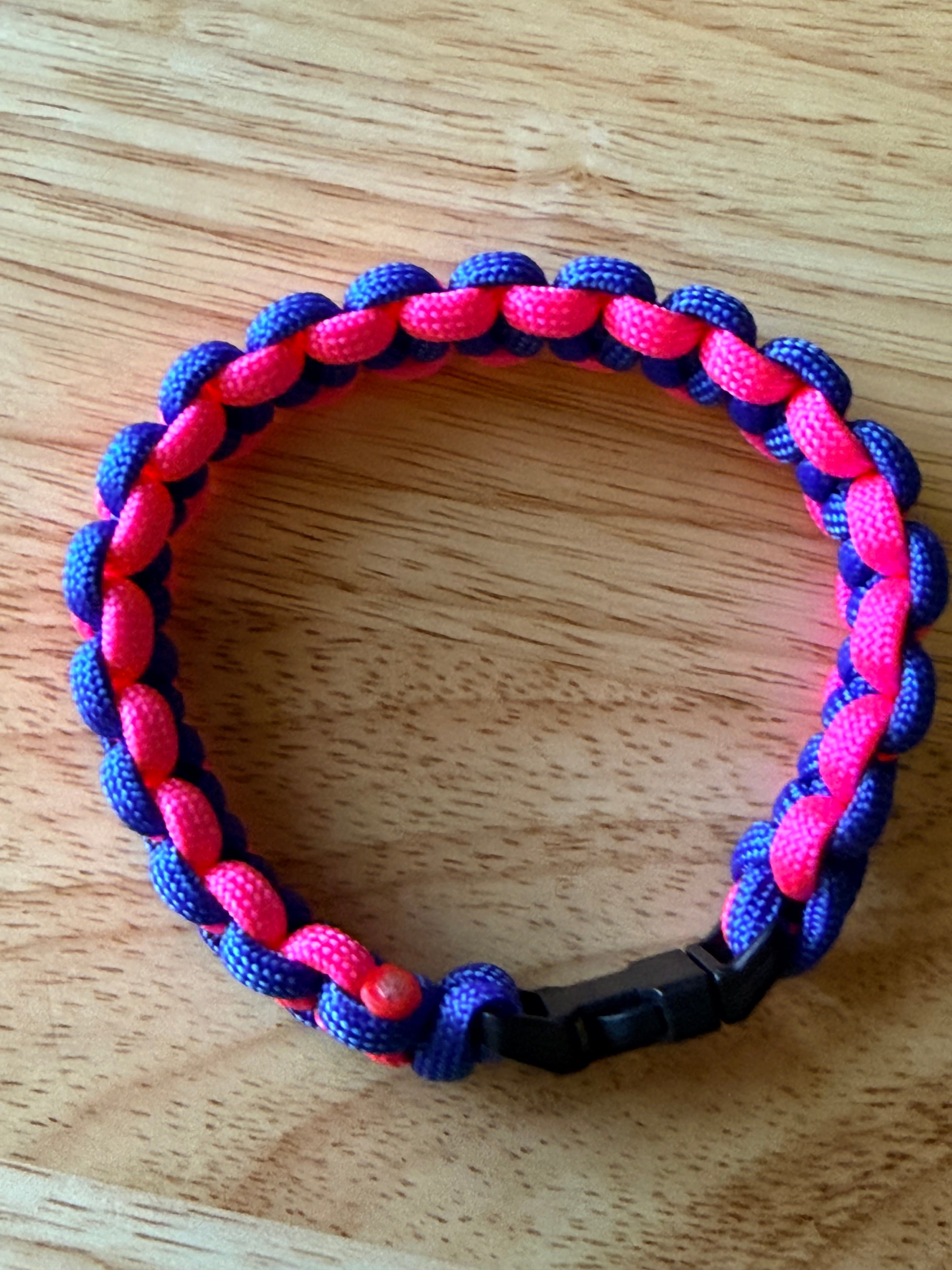 Hot pink & royal blue paracord bracelet
