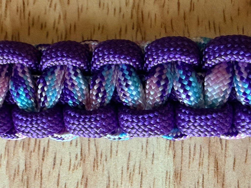 purple & light blue/pink/white paracord bracelet