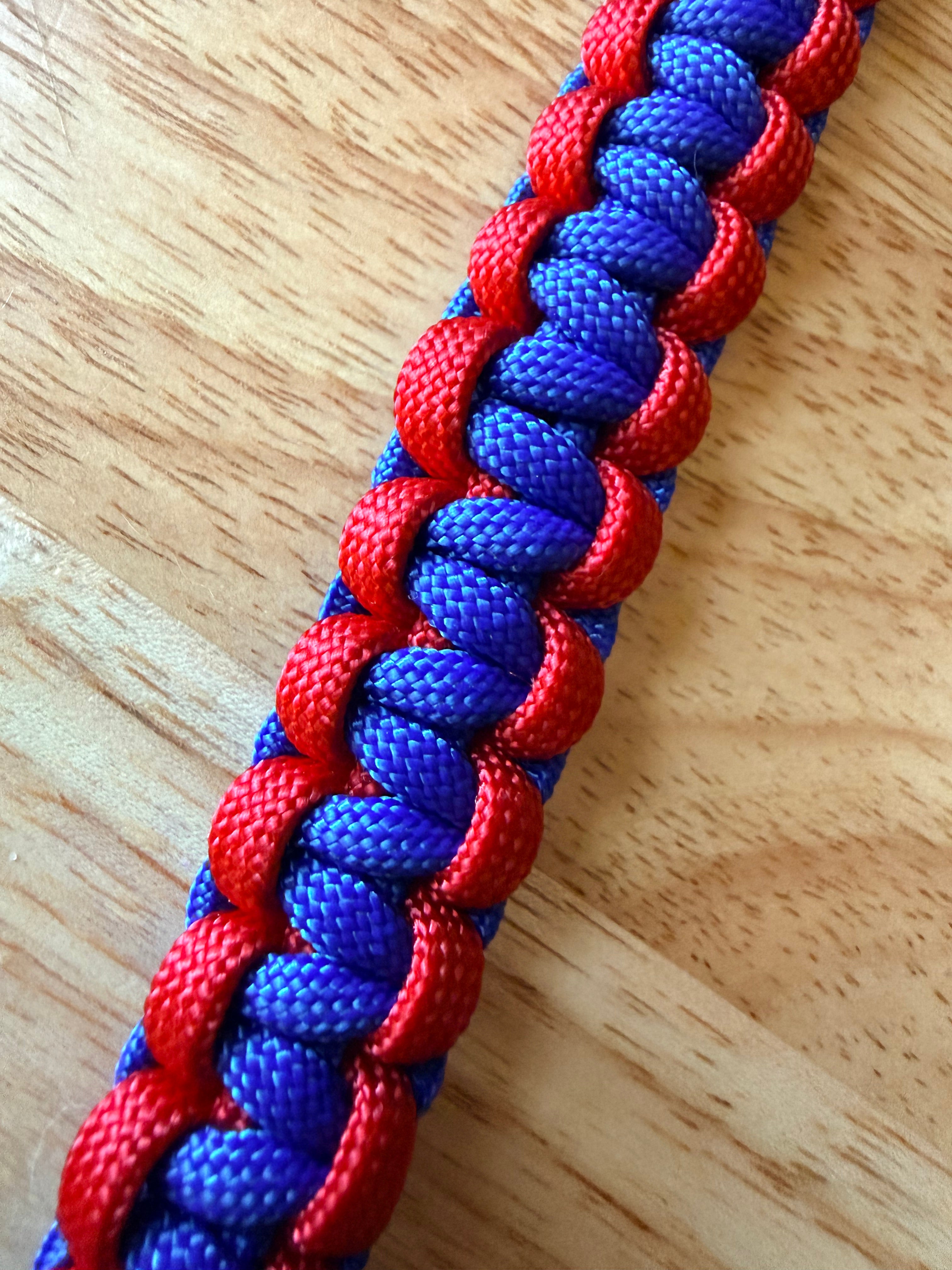 red & blue paracord bracelet