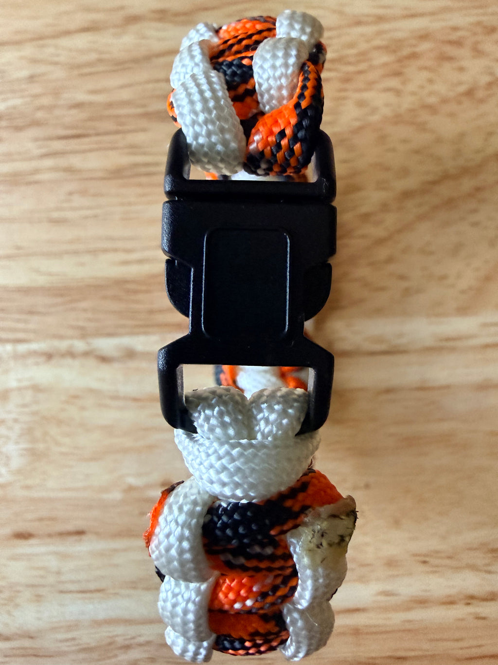 orange/black & white paracord bracelet