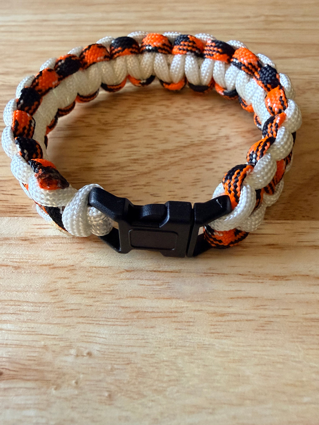 orange/black & white paracord bracelet