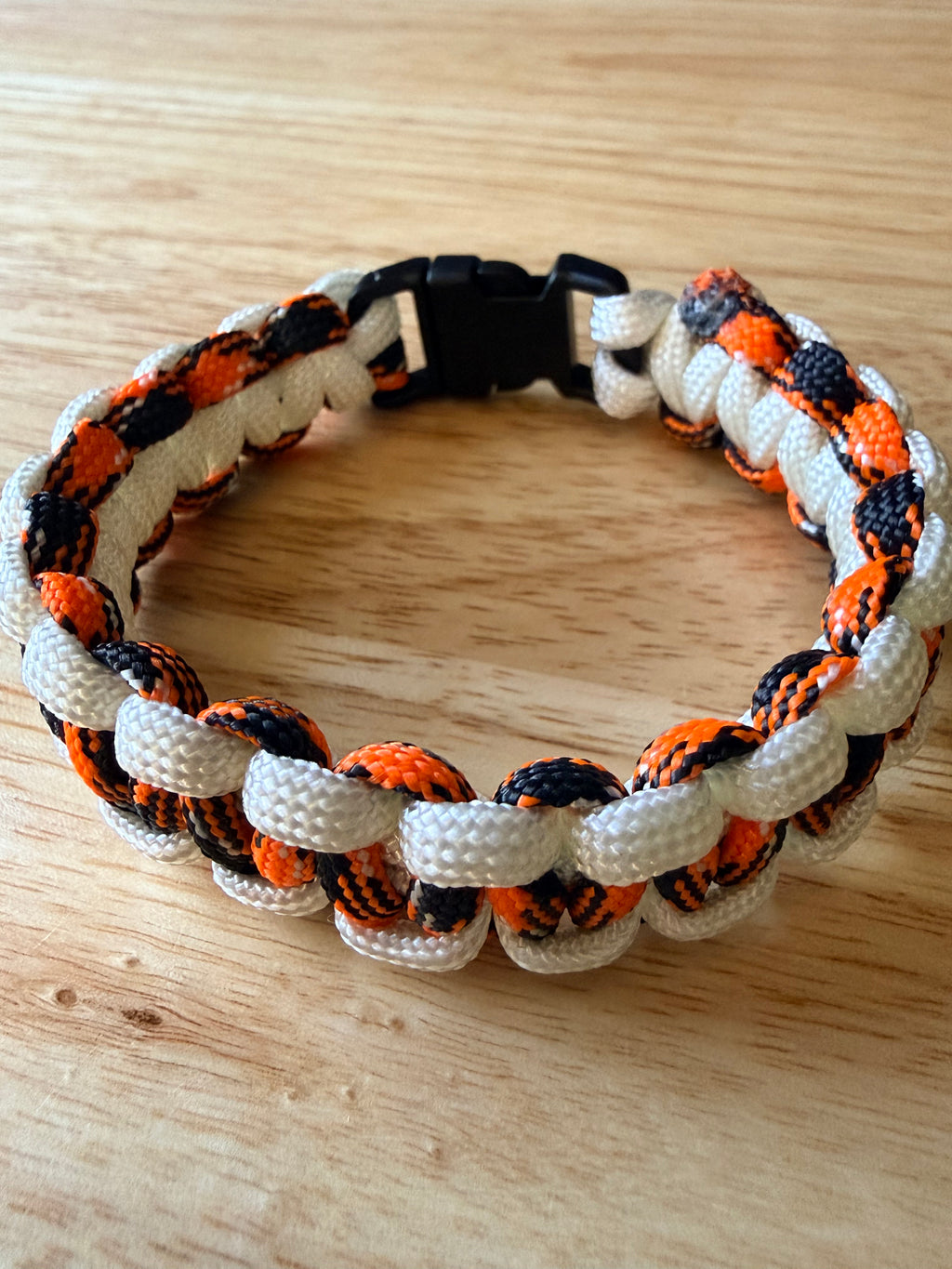 orange/black & white paracord bracelet