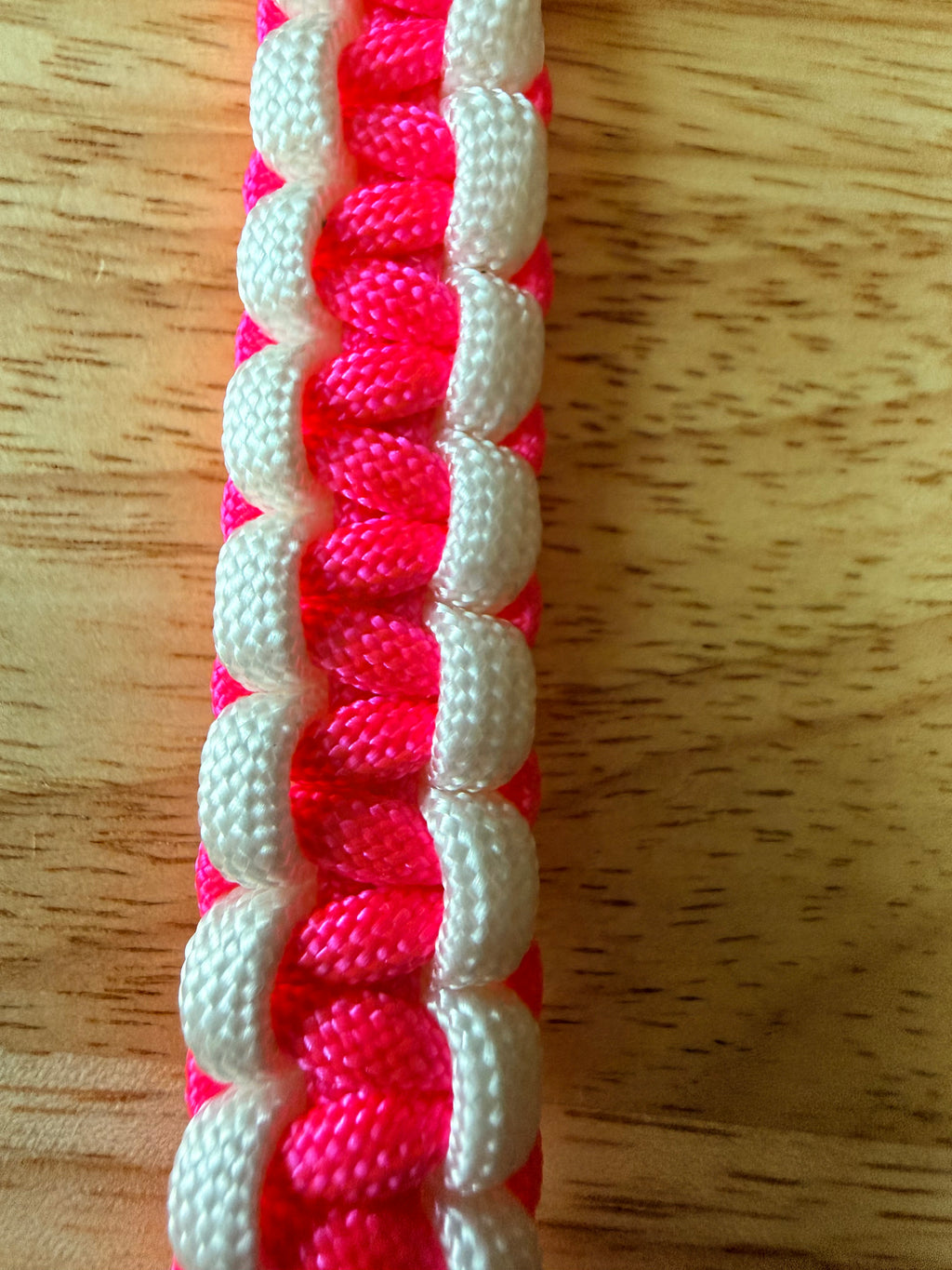 white & hot pink paracord bracelet