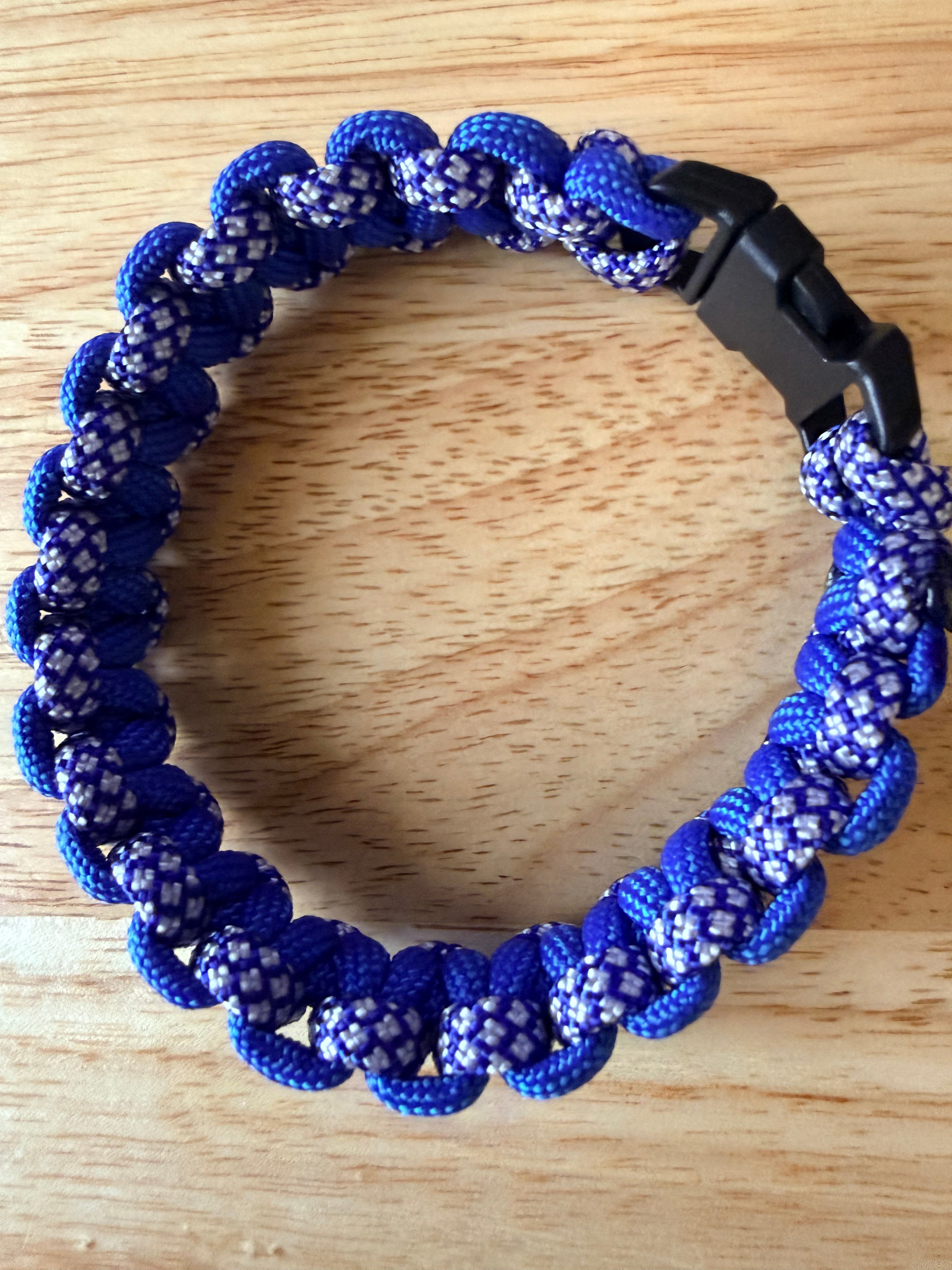 blue & white paracord bracelet