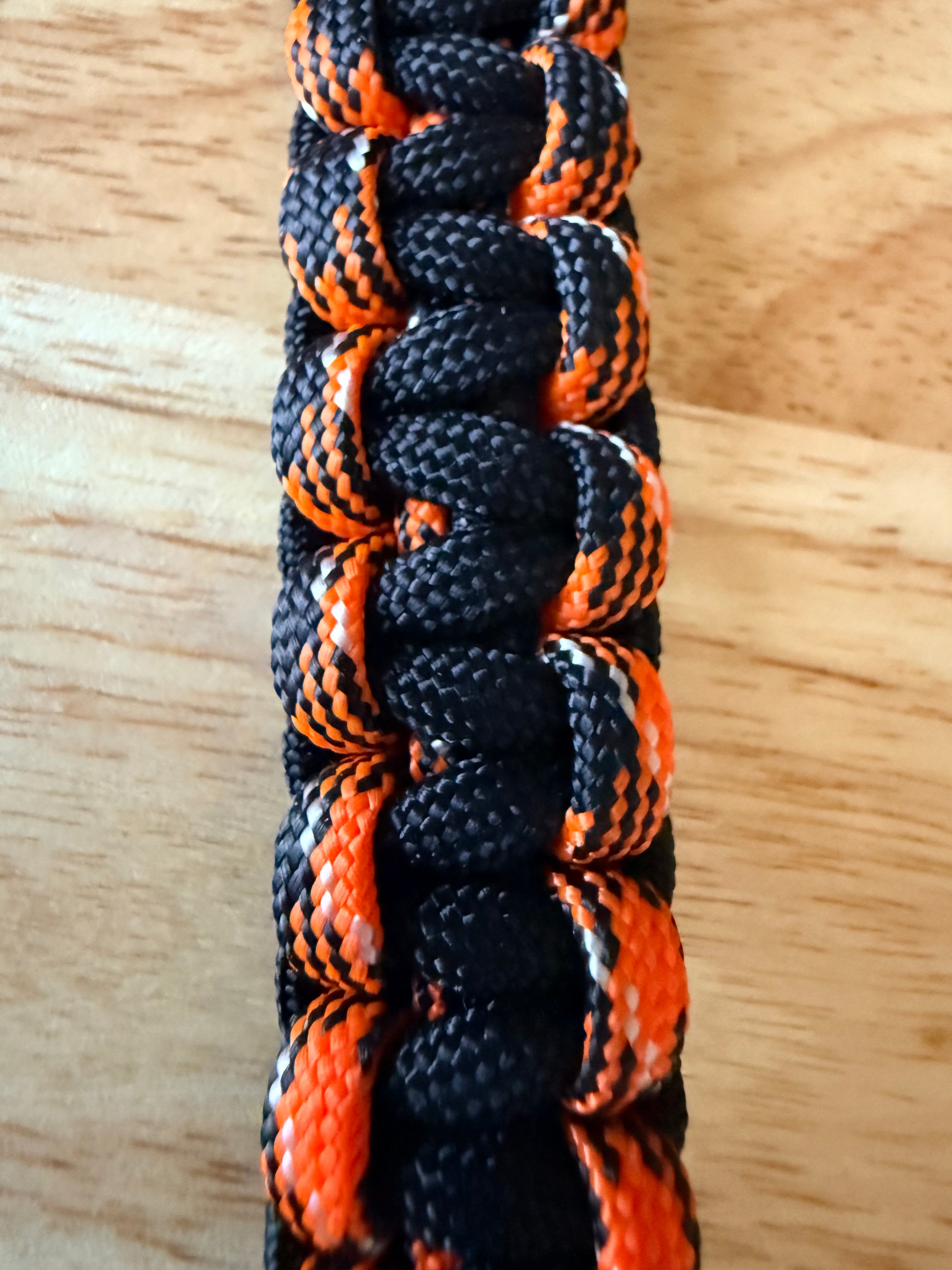 black & orange paracord bracelet