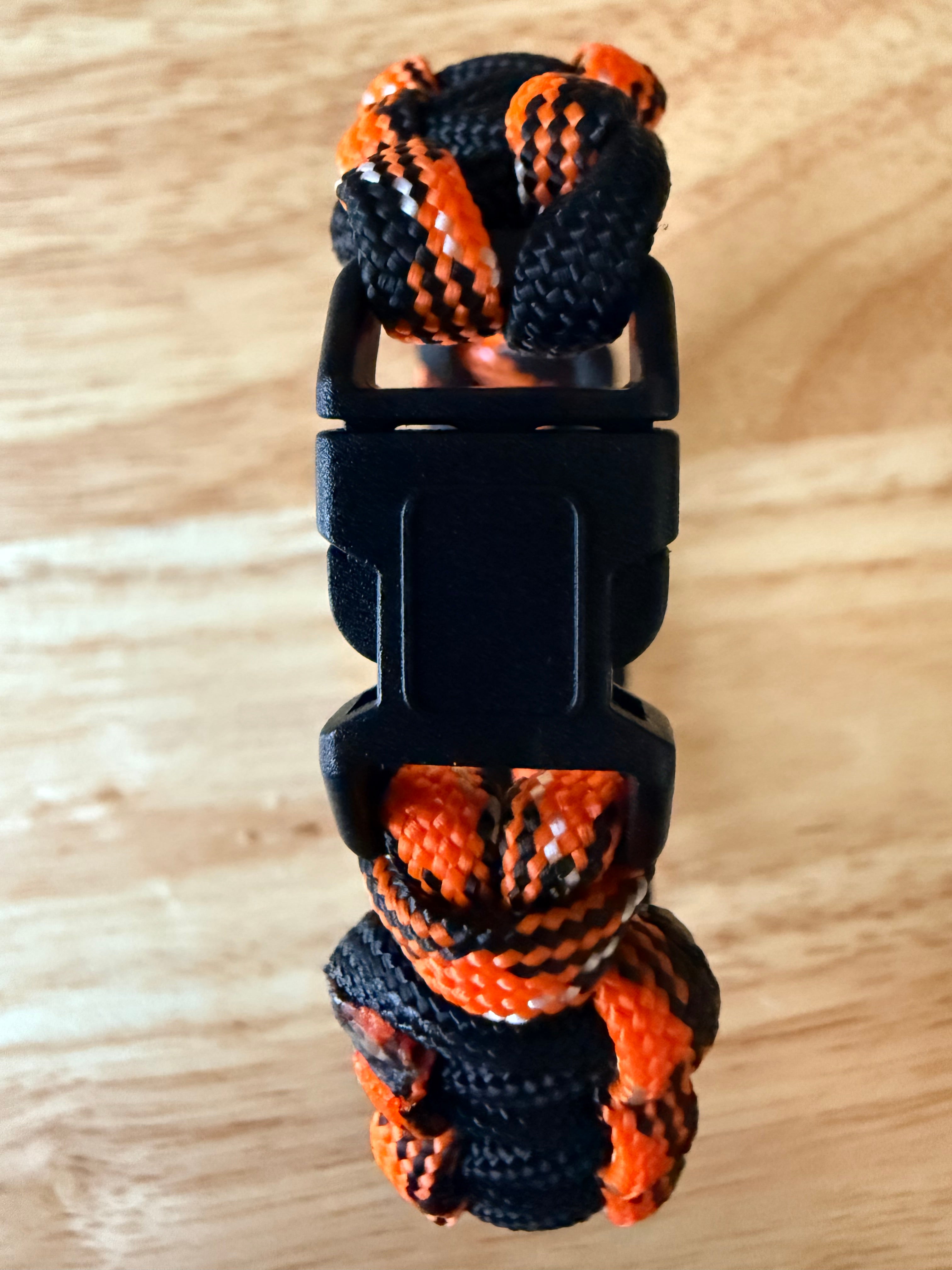 black & orange paracord bracelet
