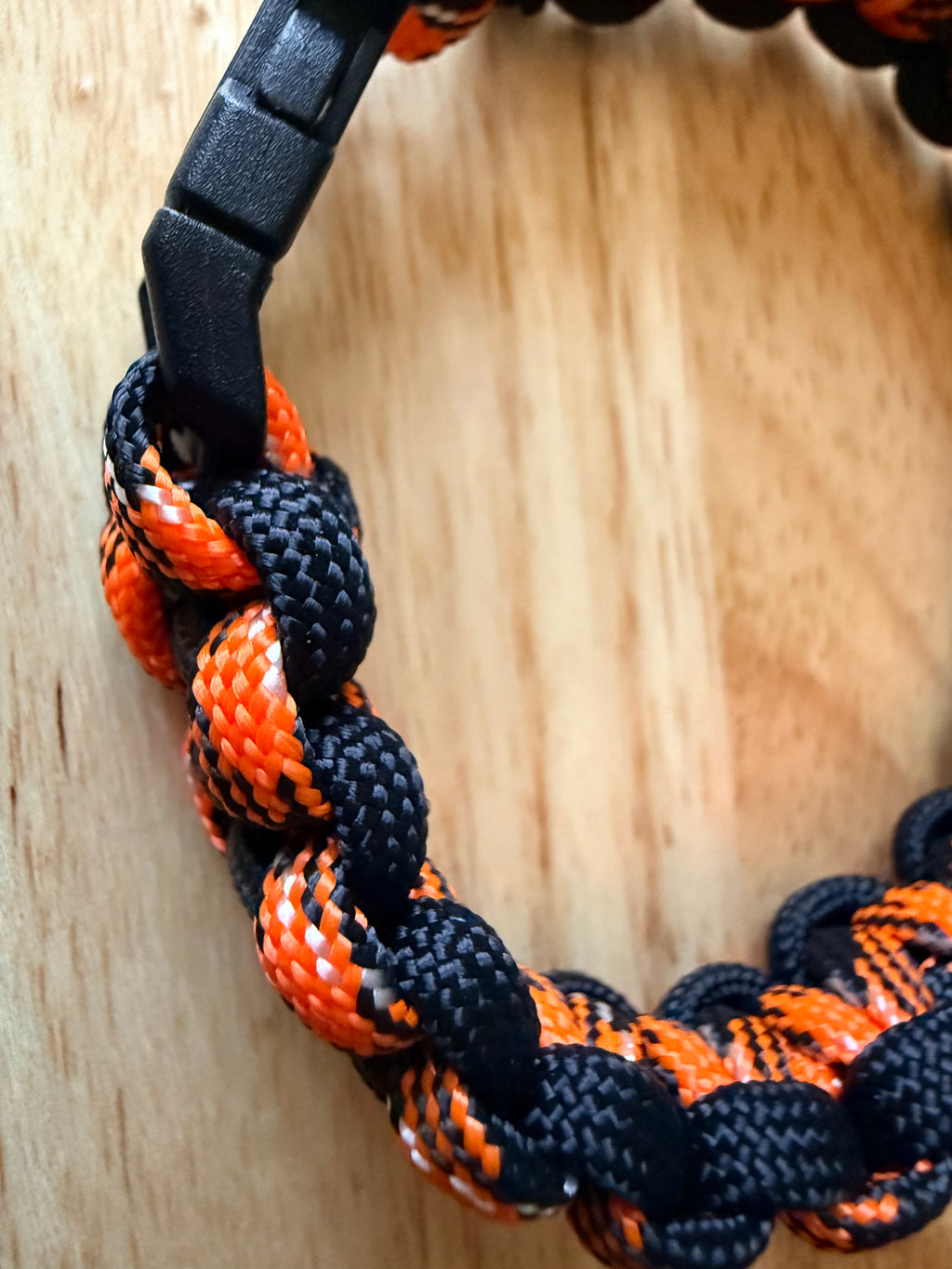black & orange paracord bracelet
