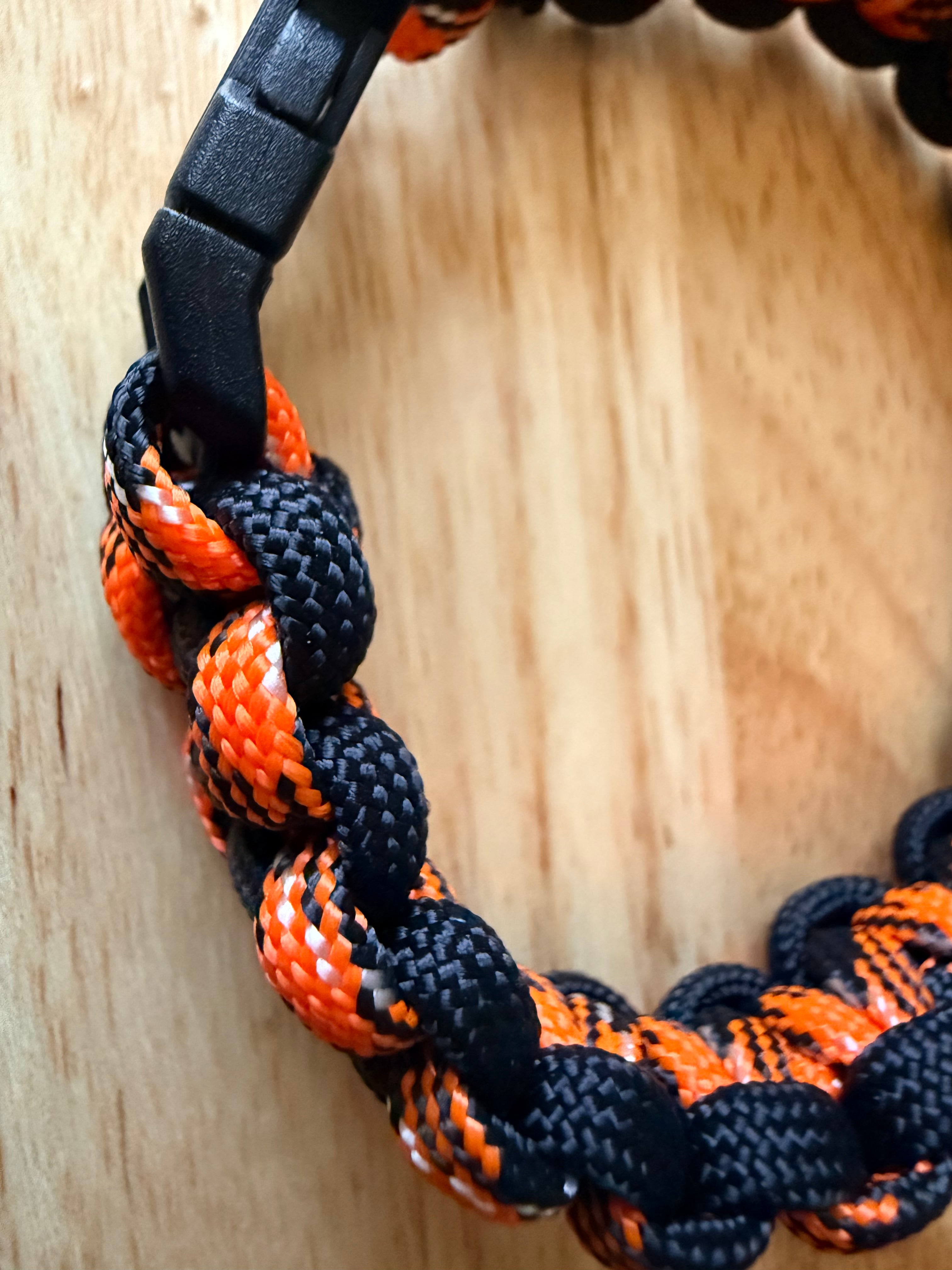 black & orange paracord bracelet