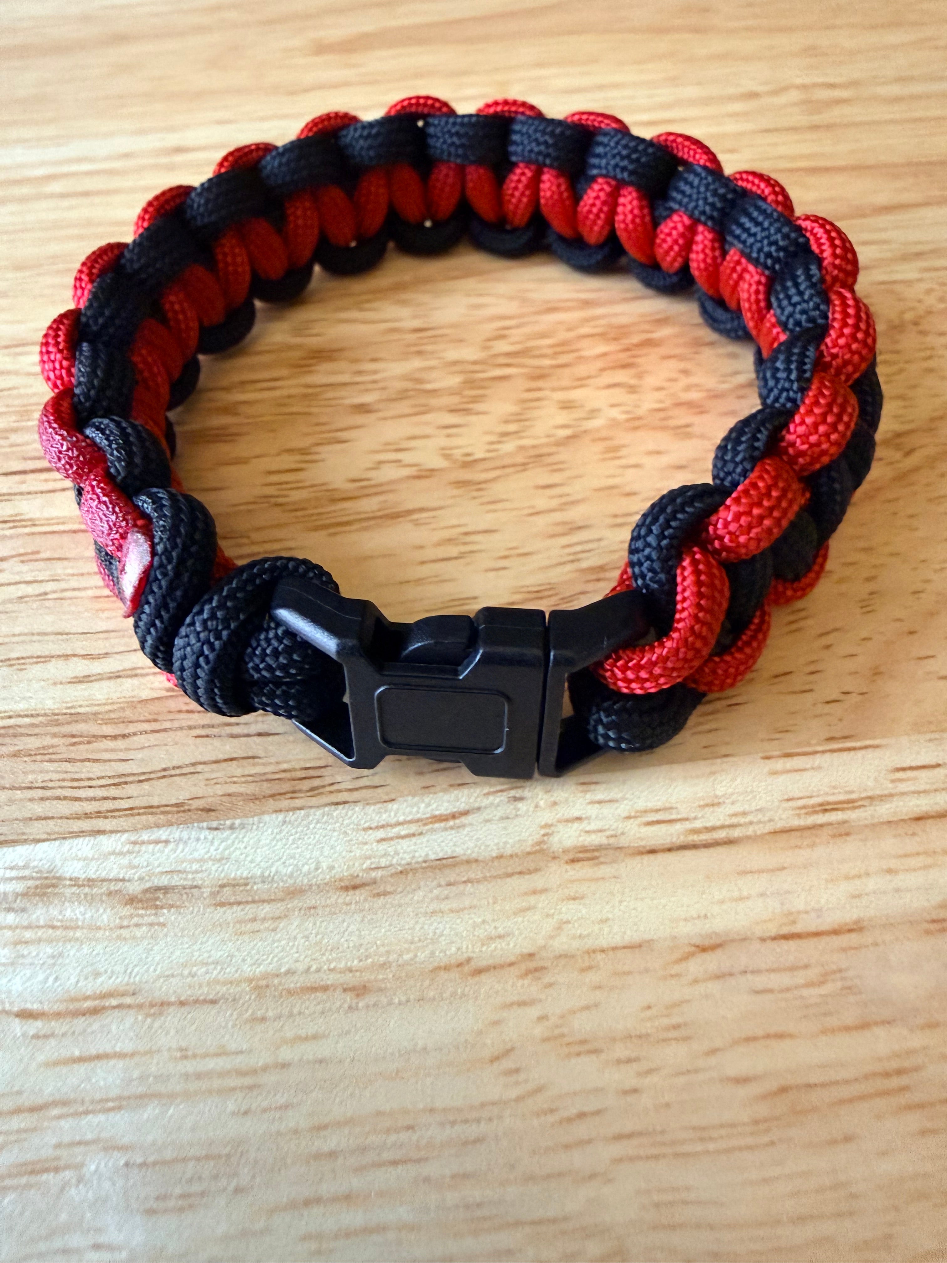 black & red paracord bracelet