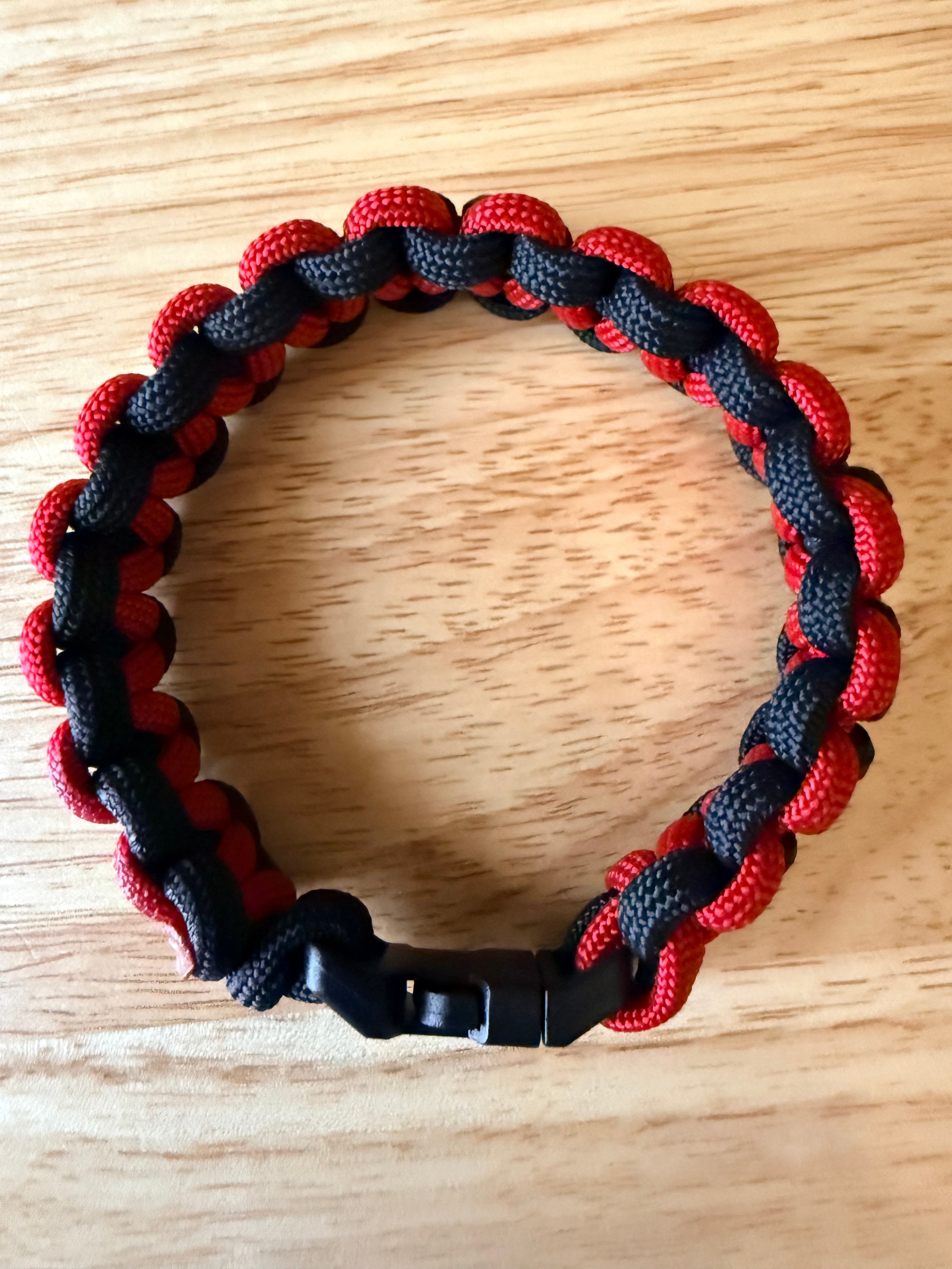 black & red paracord bracelet