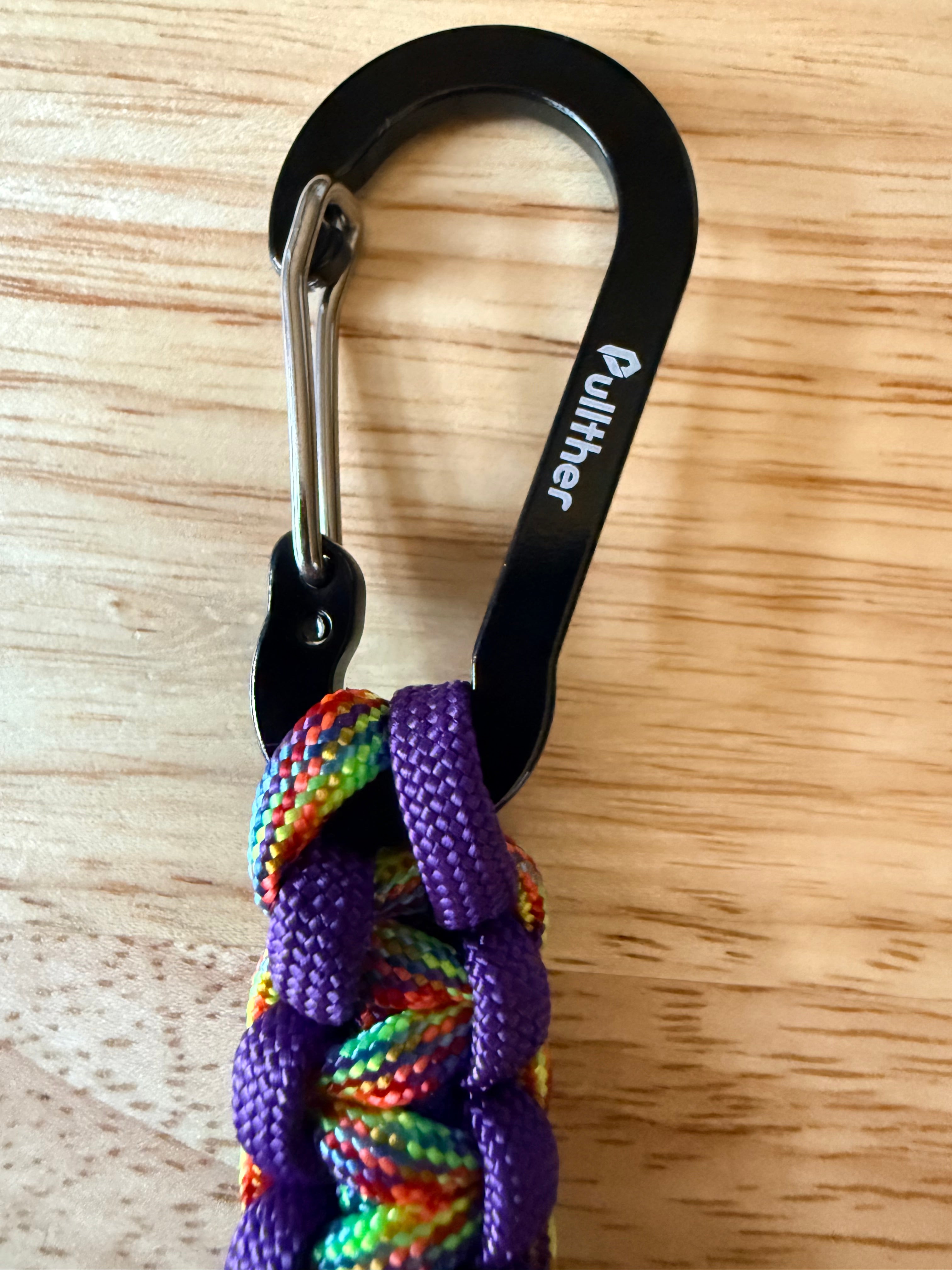 purple/rainbow paracord key ring