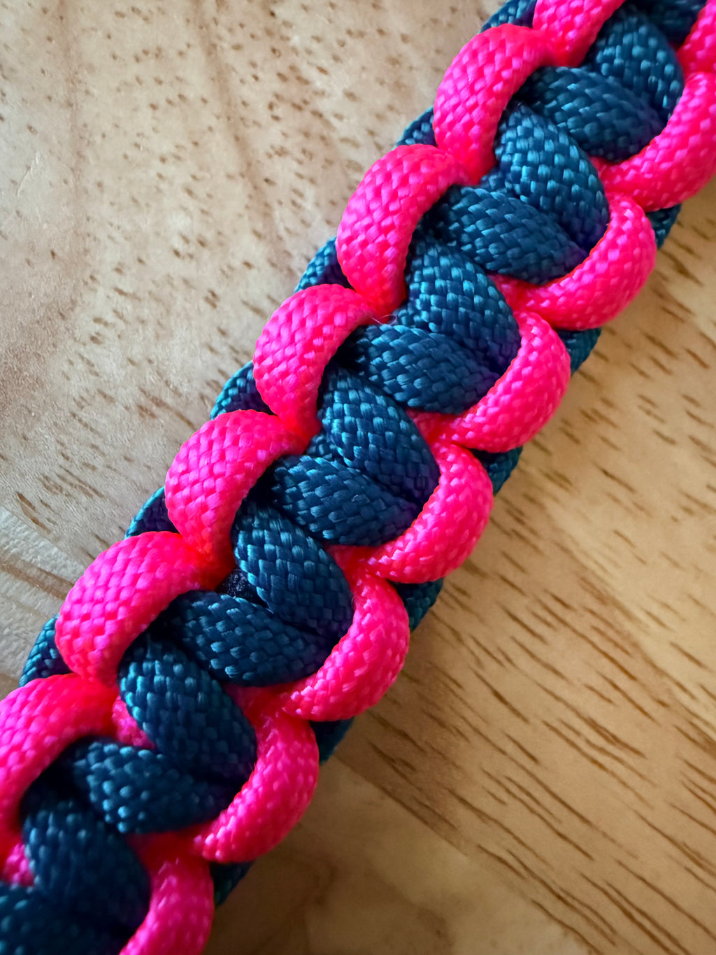 hot pink & teal paracord key ring