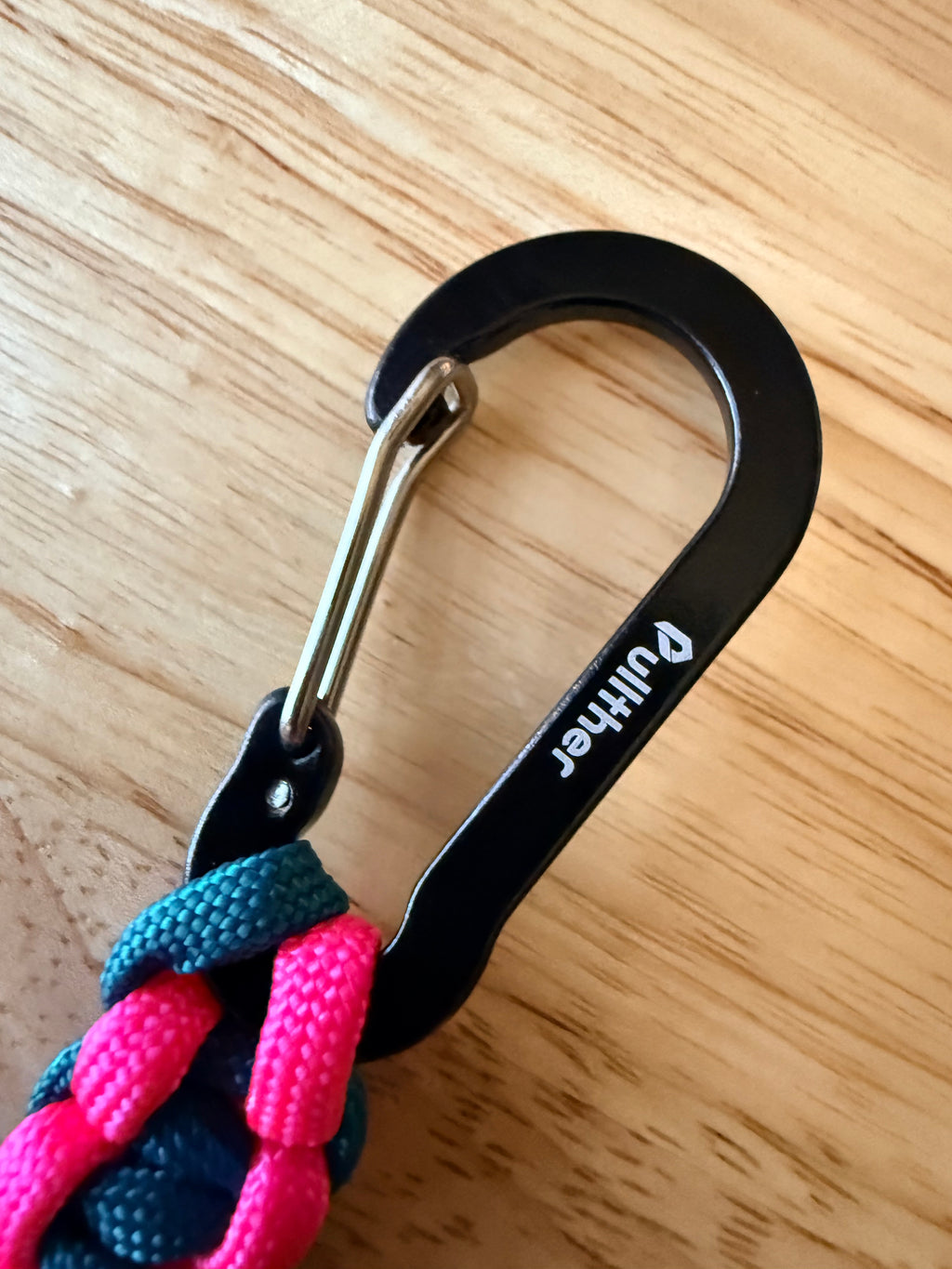 hot pink & teal paracord key ring