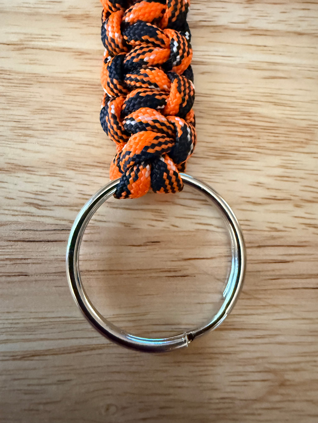 orange and black paracord key chain