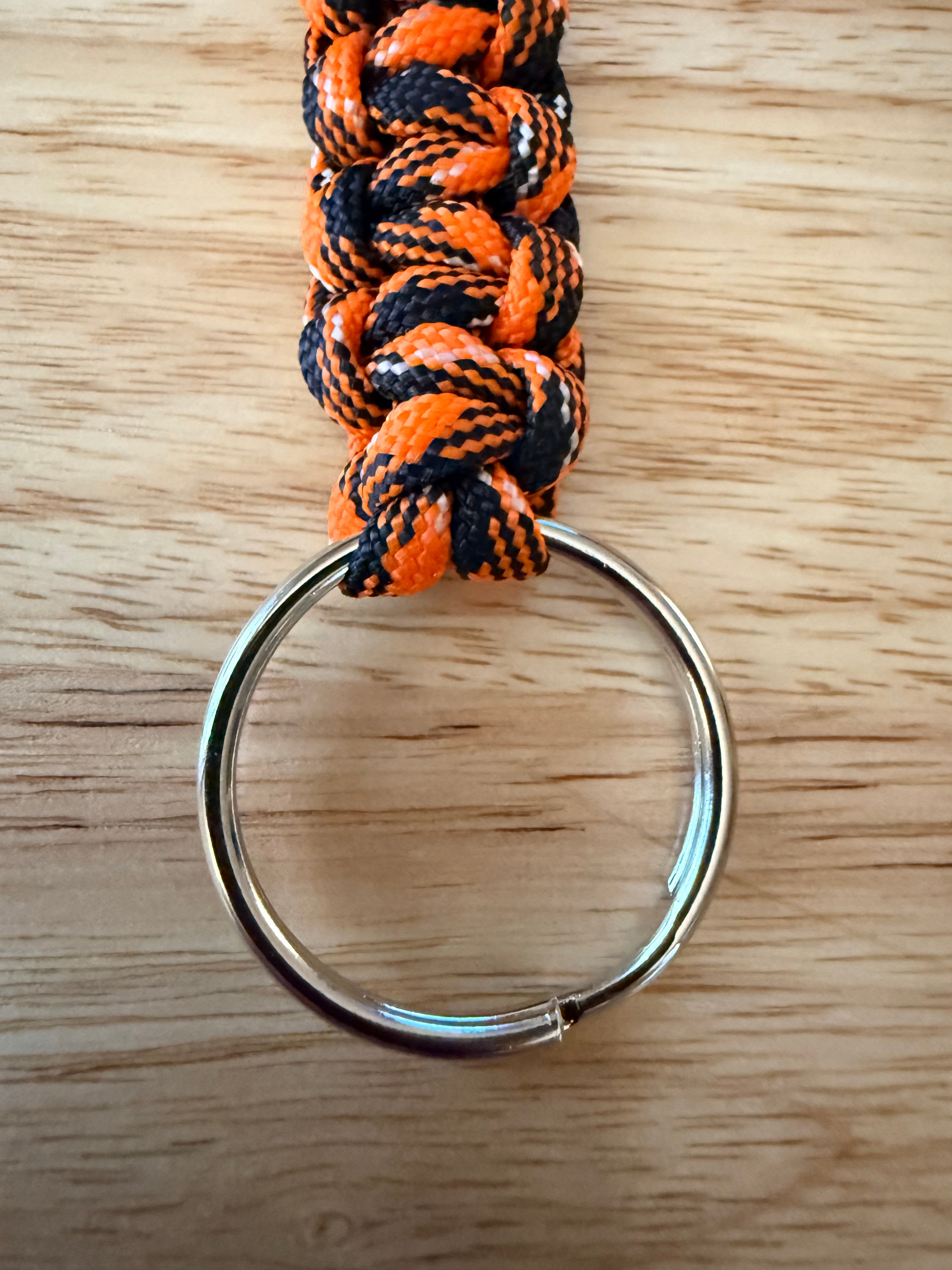 orange and black paracord key chain