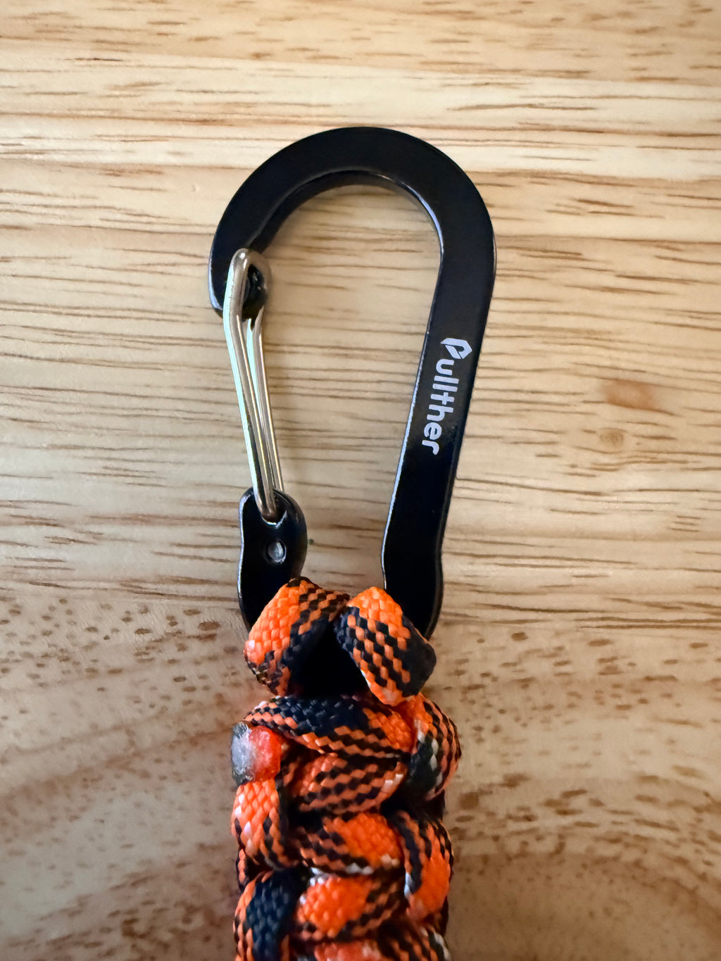 orange and black paracord key chain