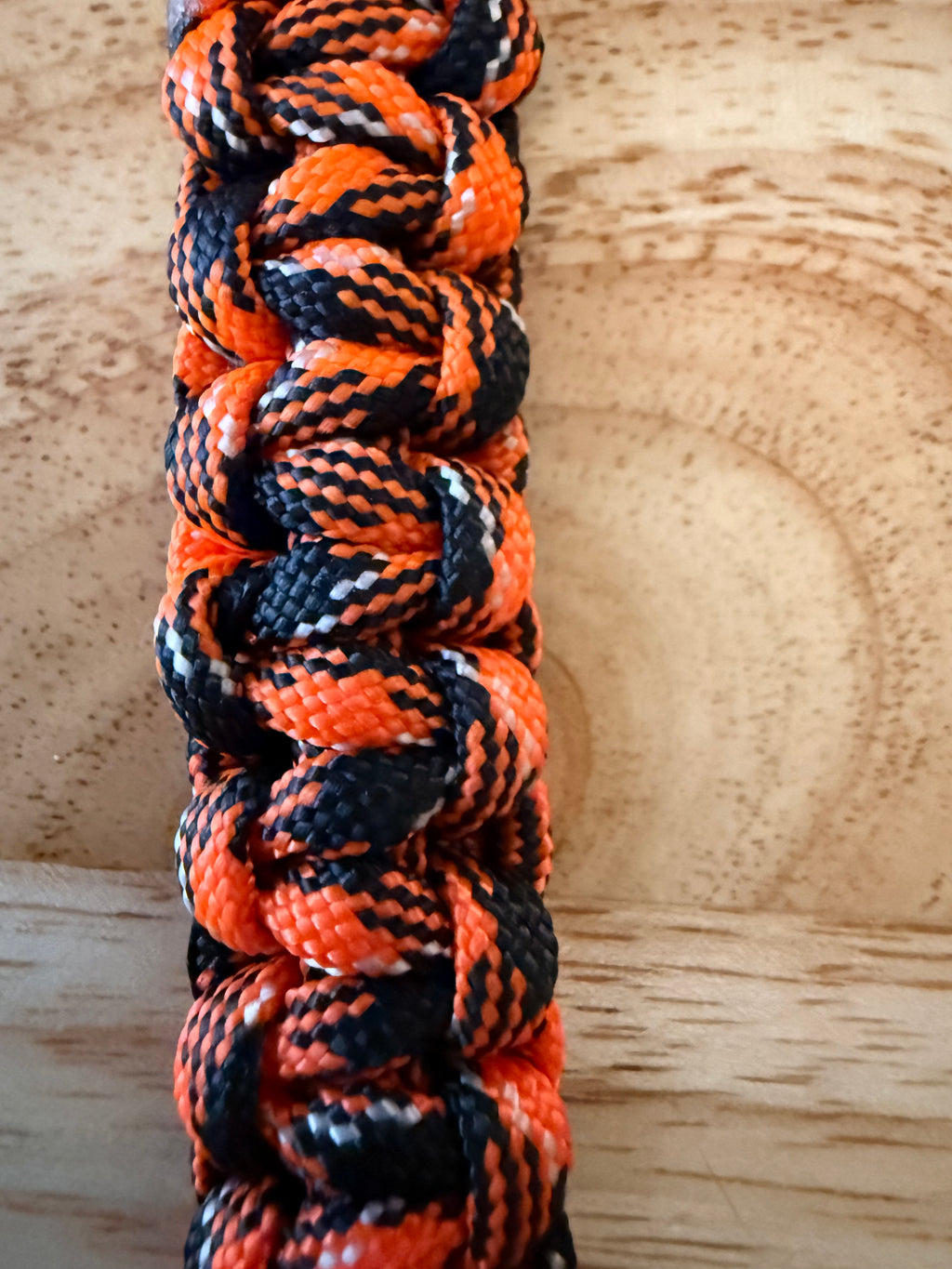 orange and black paracord key chain