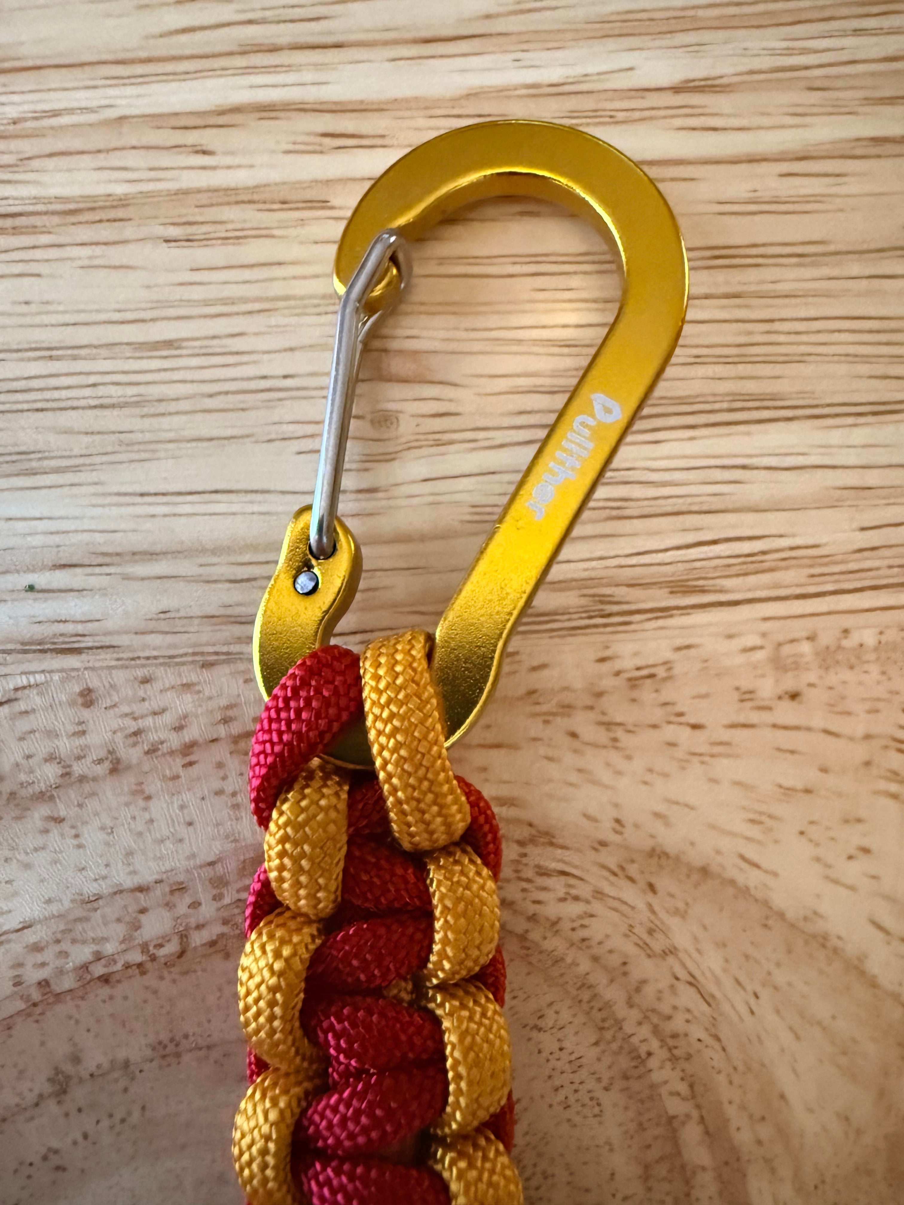 gold & red paracord ket chain