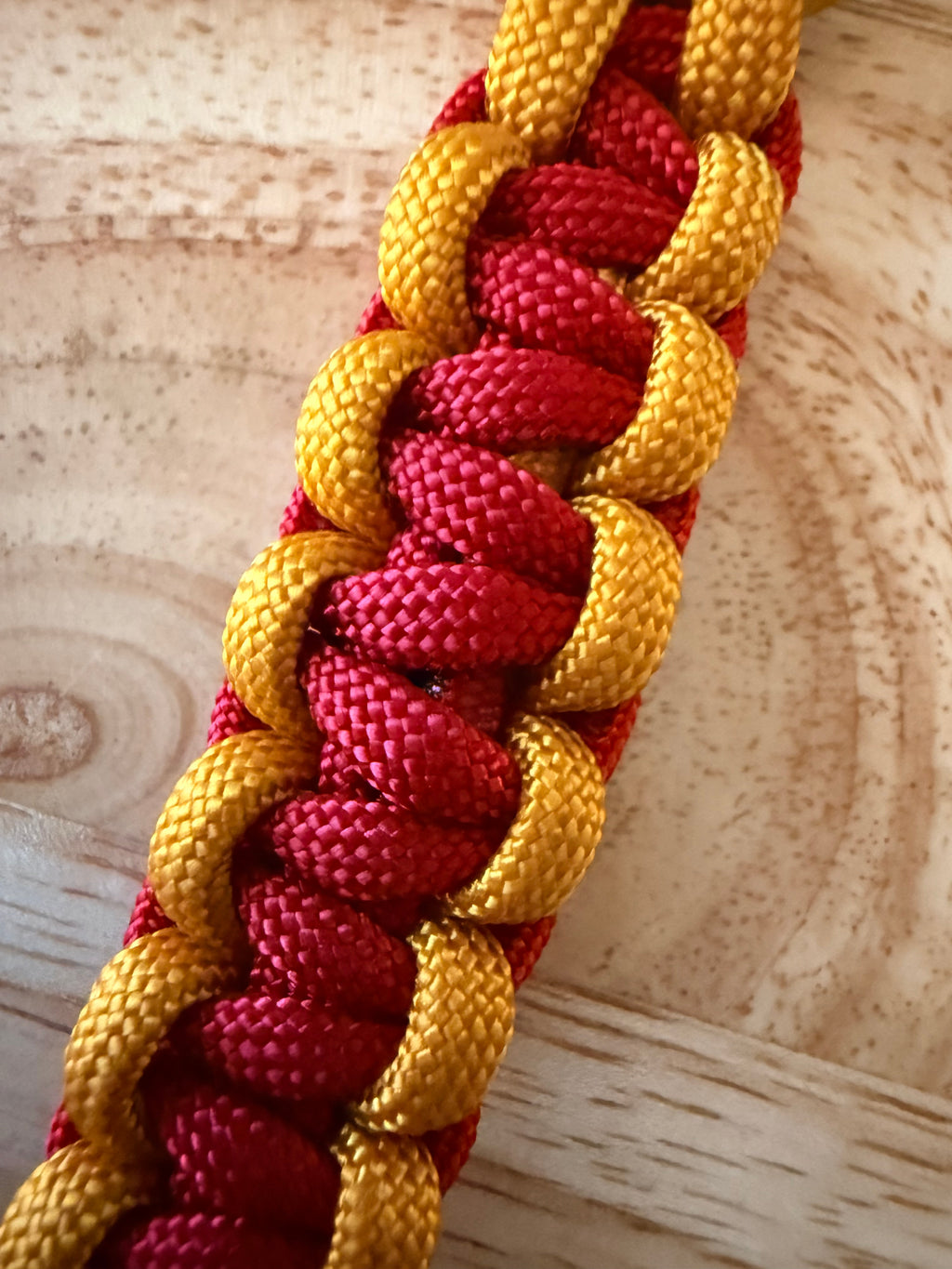 gold & red paracord ket chain