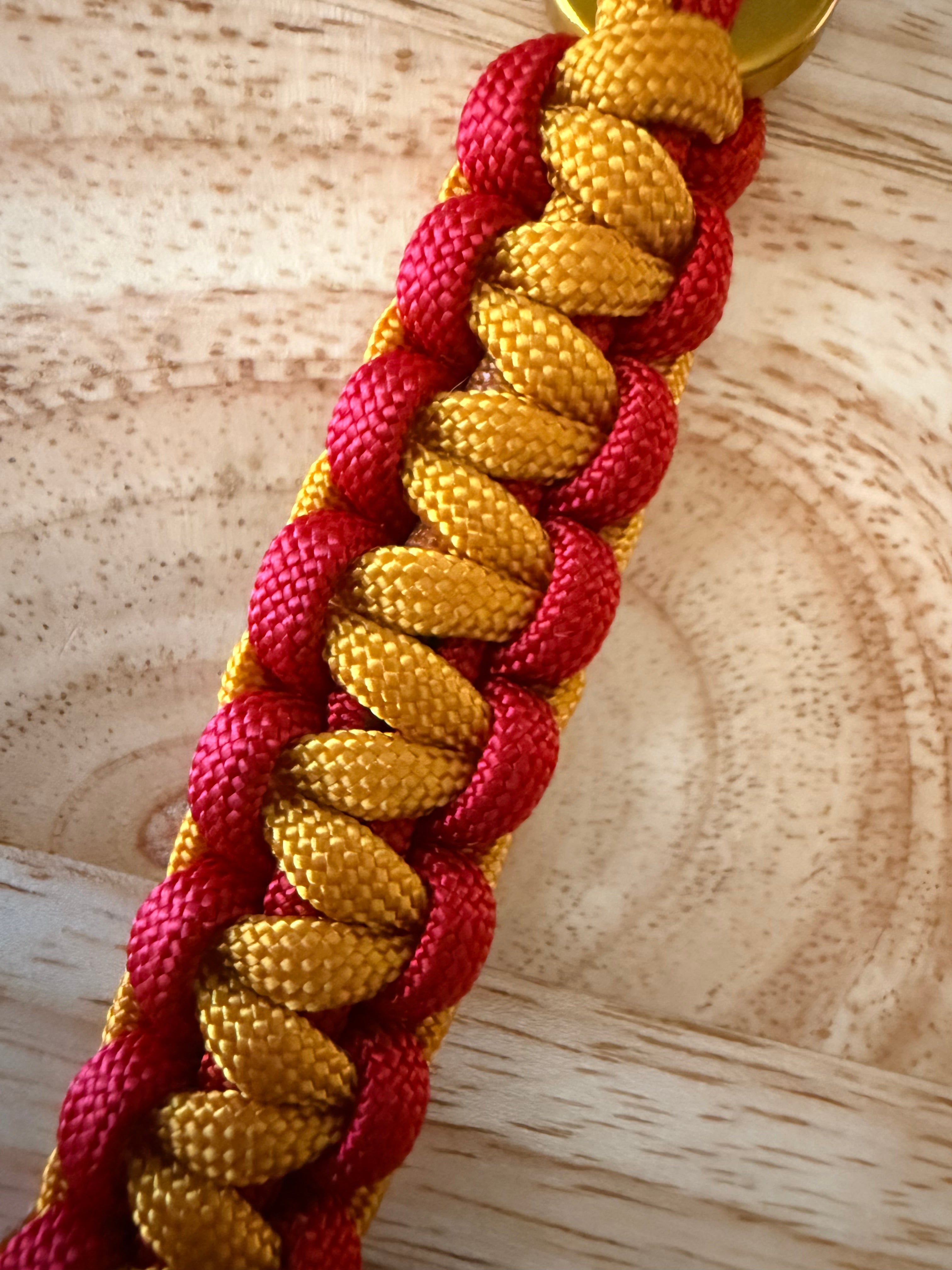 gold & red paracord ket chain