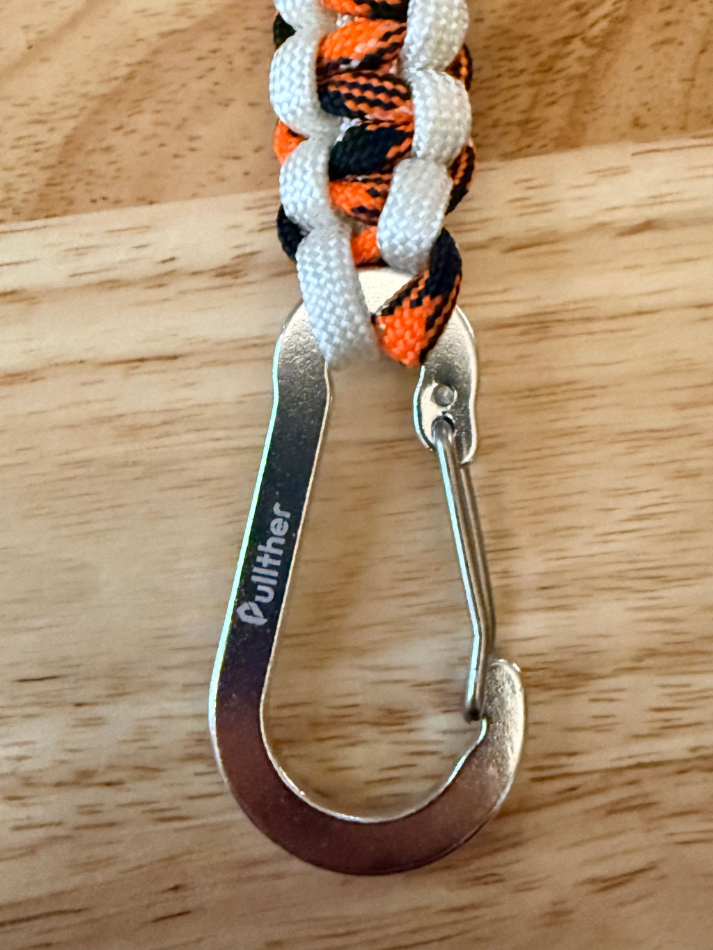 orange/black & white paracord key chain