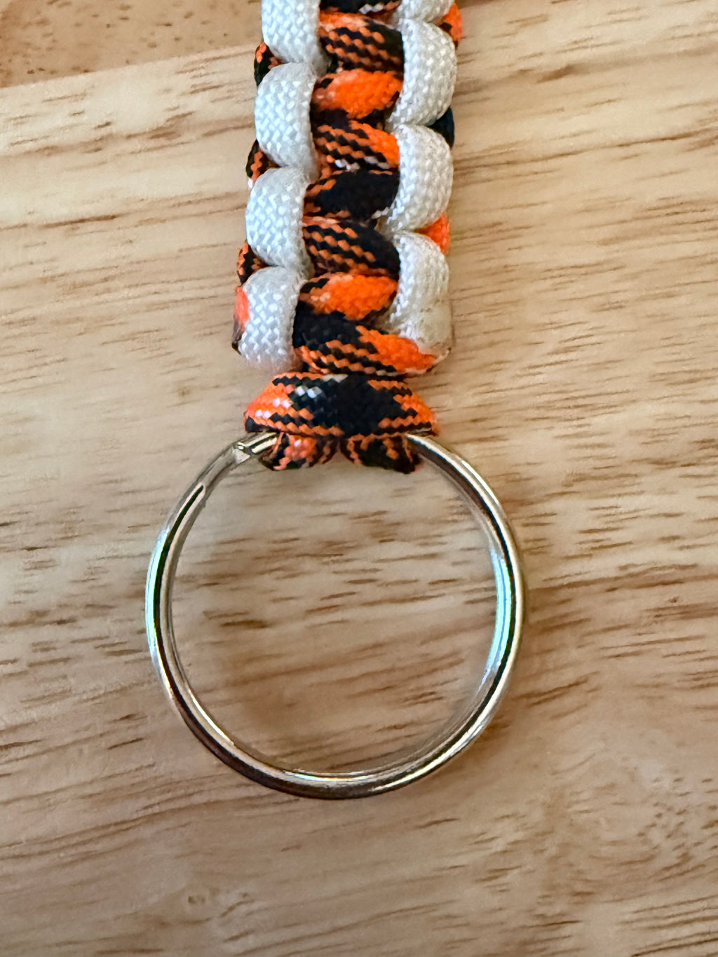 orange/black & white paracord key chain