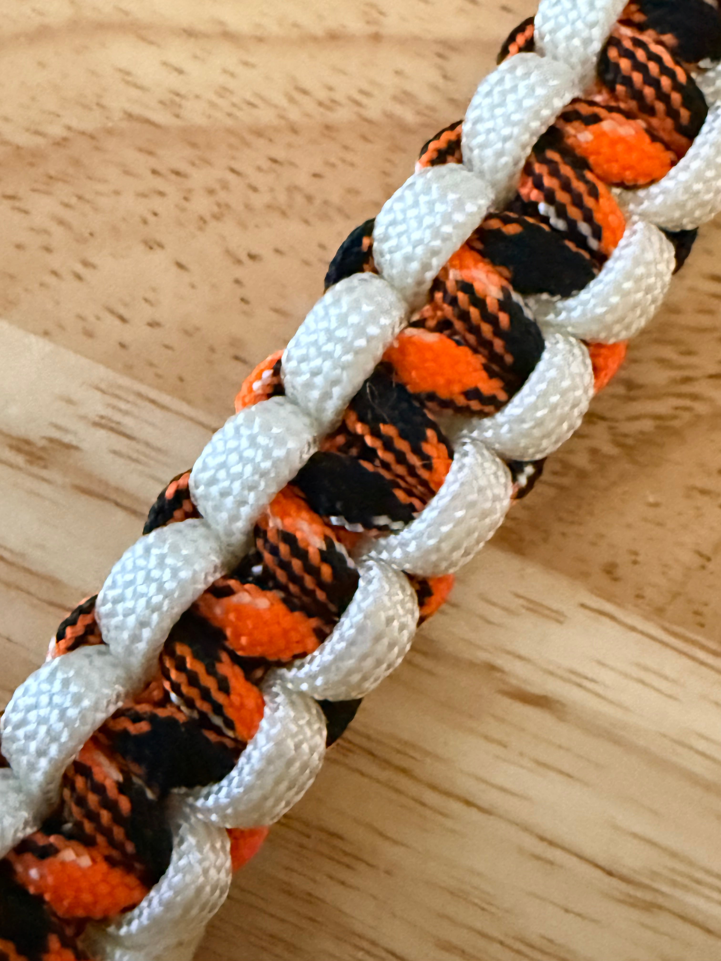 orange/black & white paracord key chain