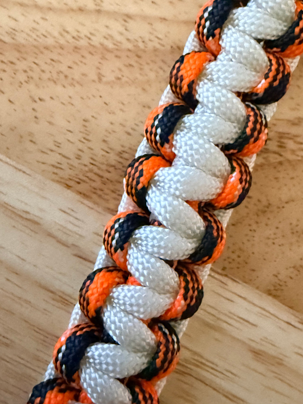 orange/black & white paracord key chain