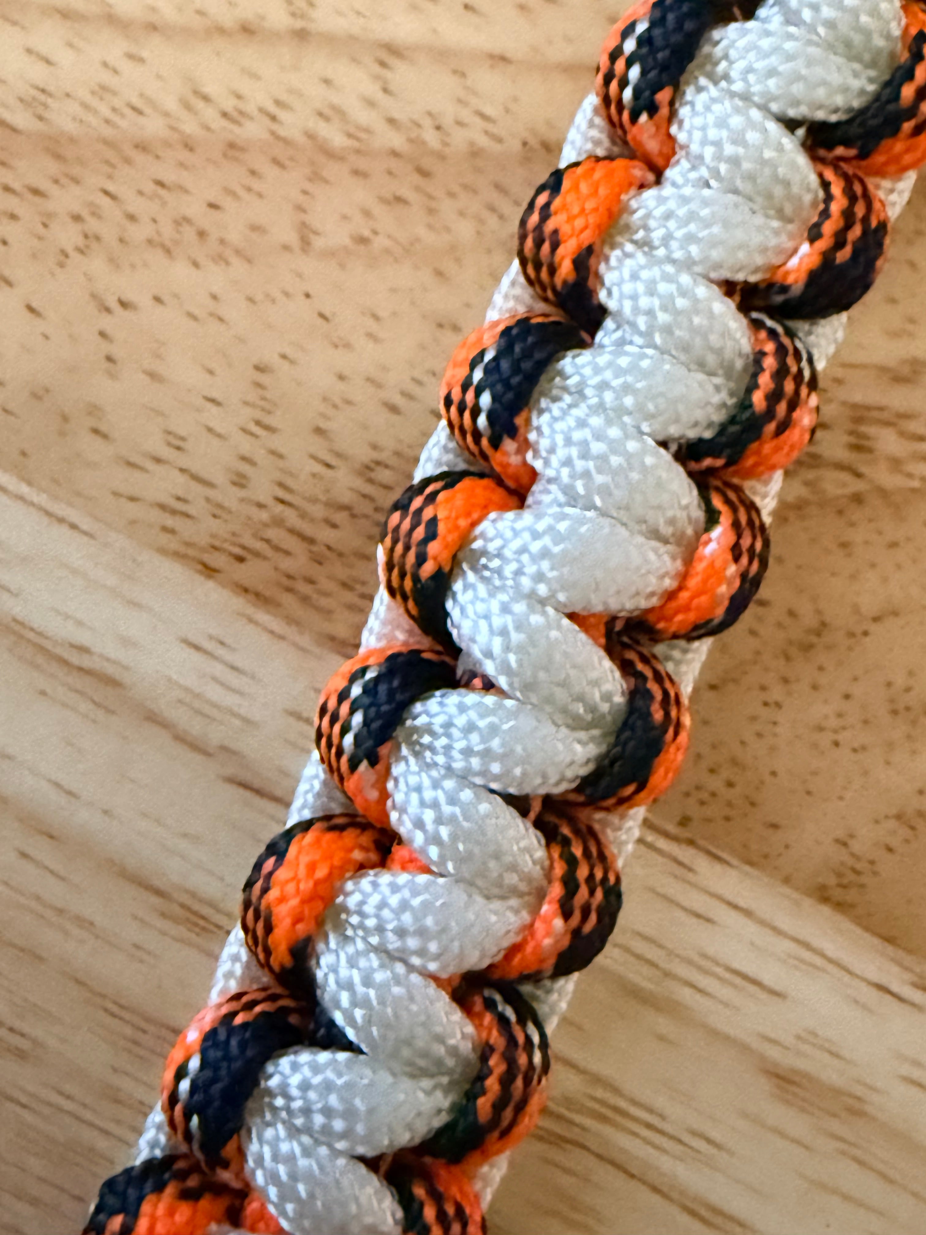 orange/black & white paracord key chain