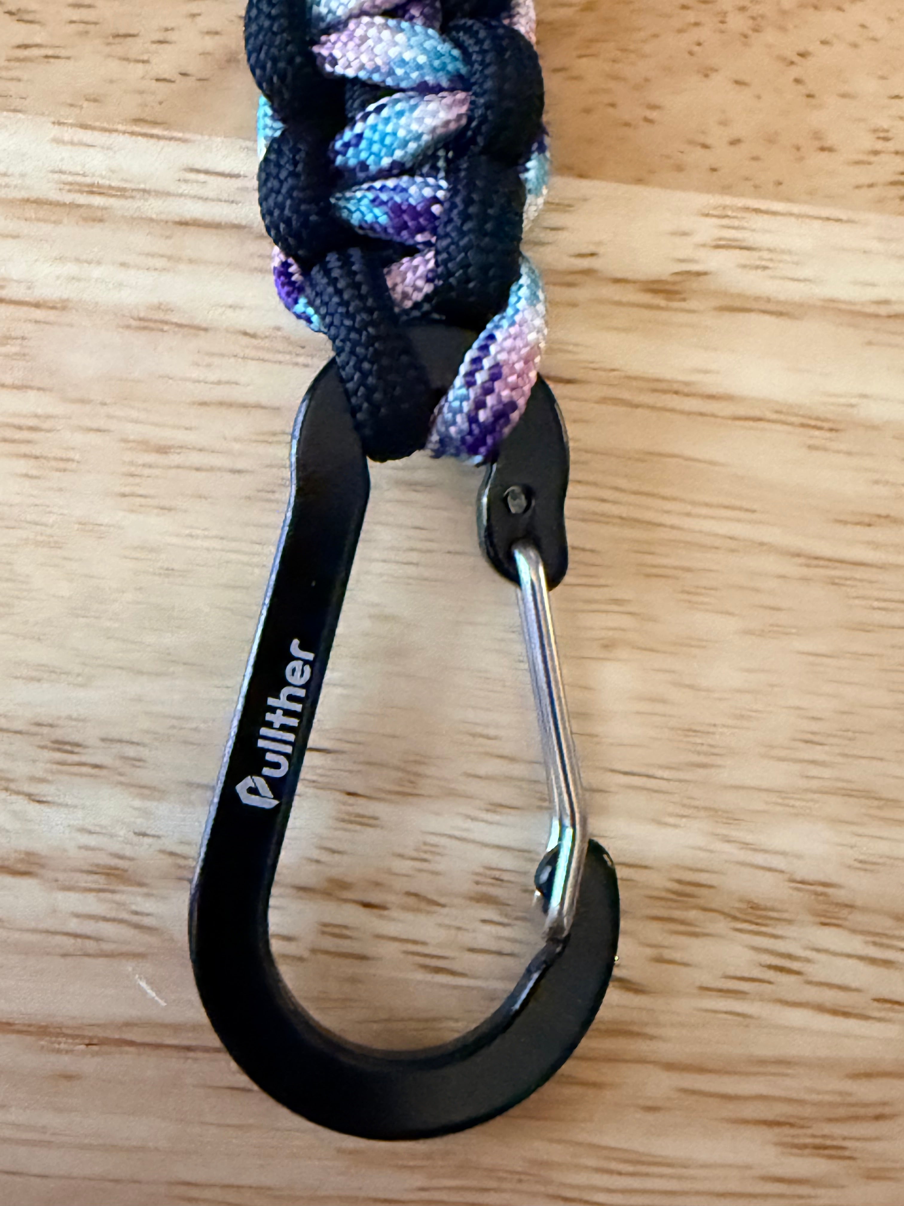 black and purple/multi colored paracord key chain