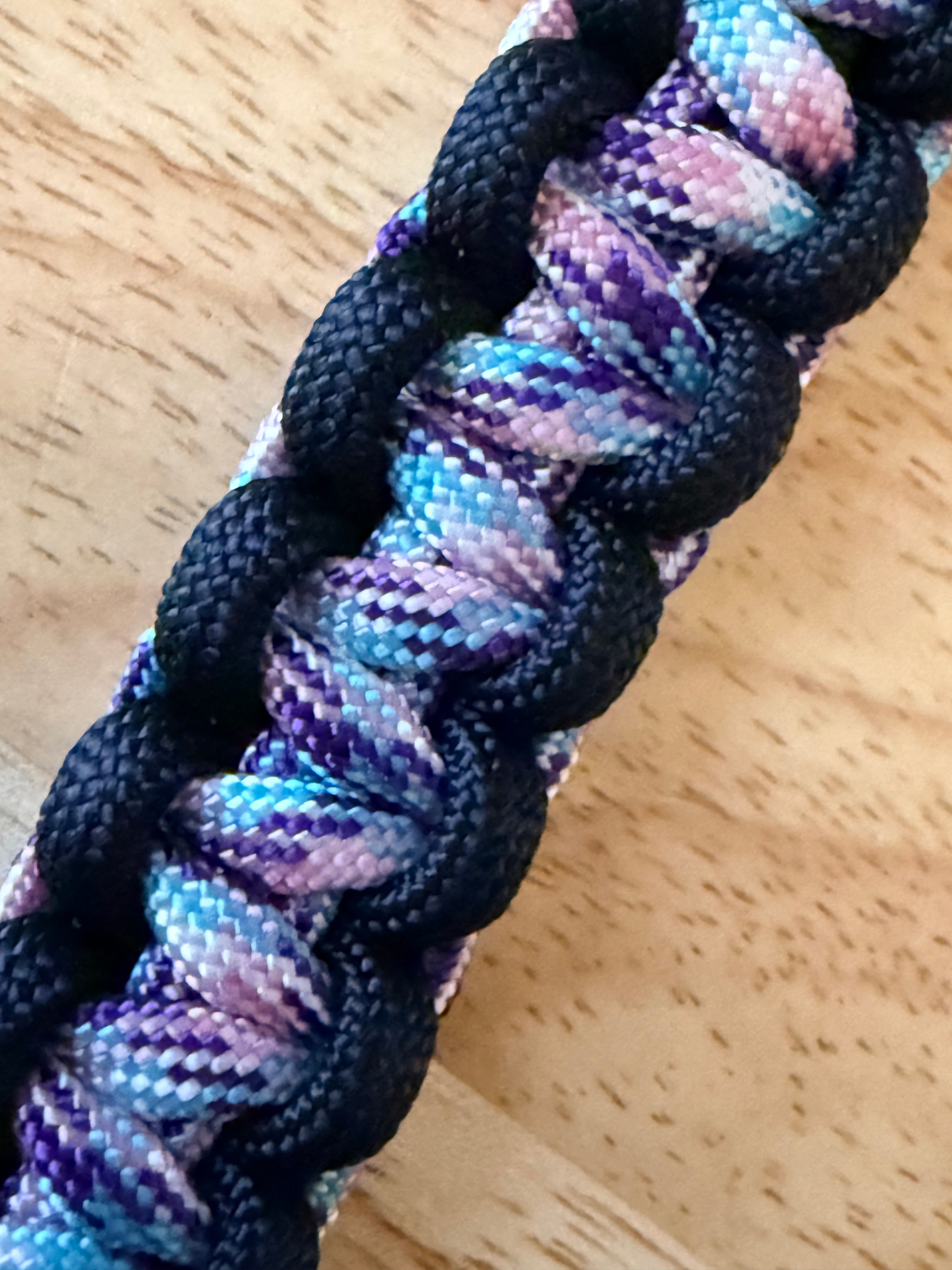 black and purple/multi colored paracord key chain