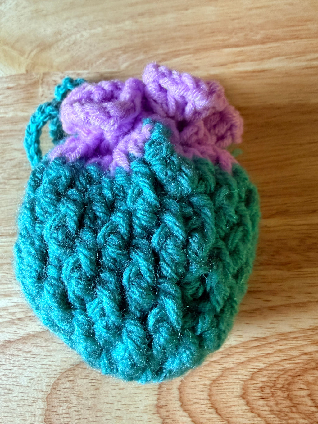 teal & lavender dice bag with dice