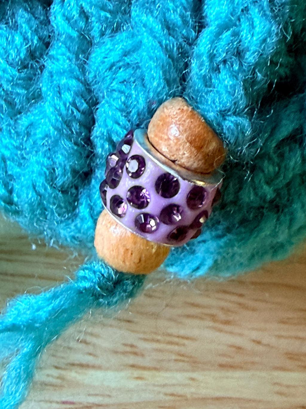 teal & lavender dice bag with dice
