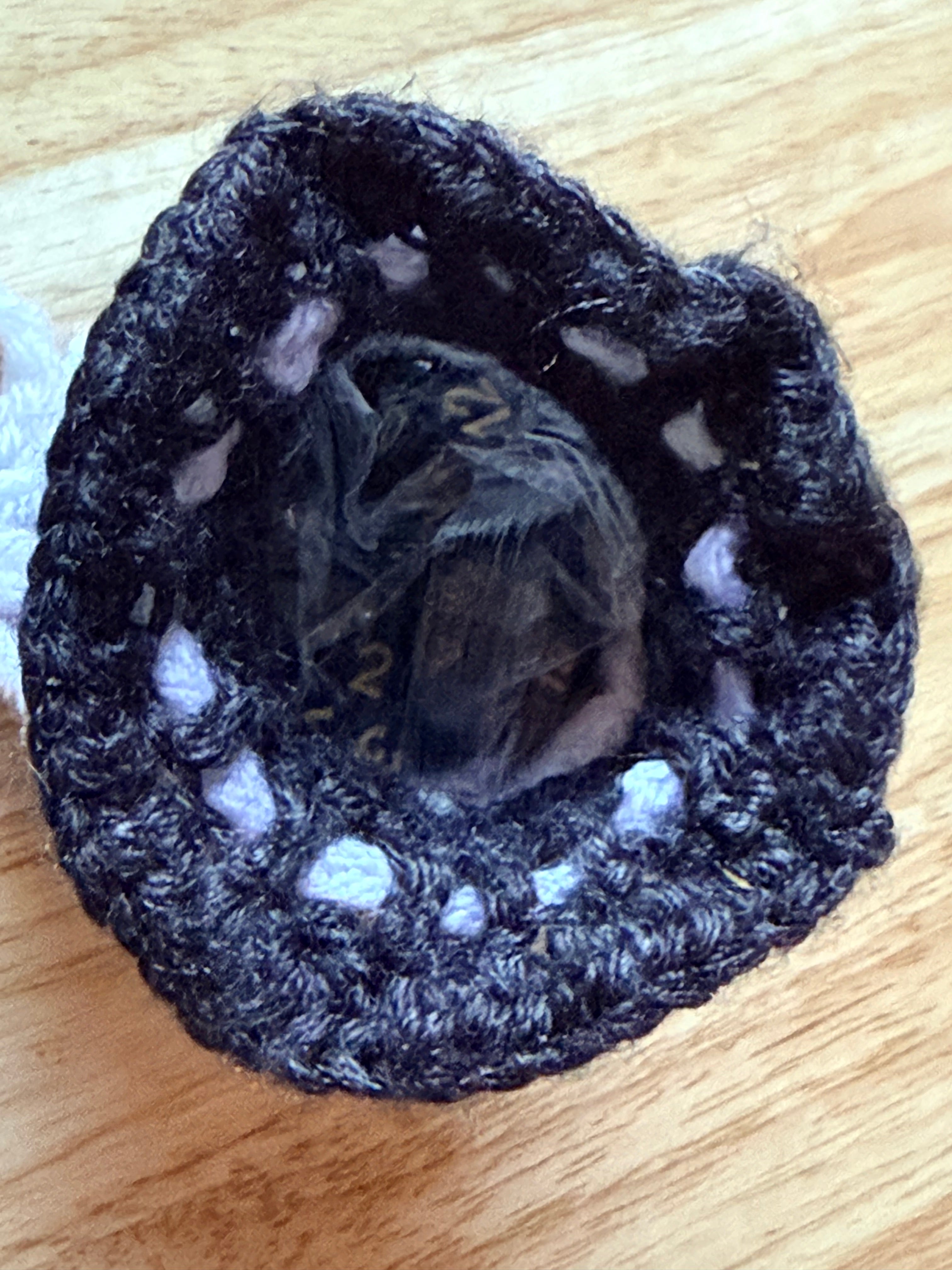 charcoal black and white dice bag