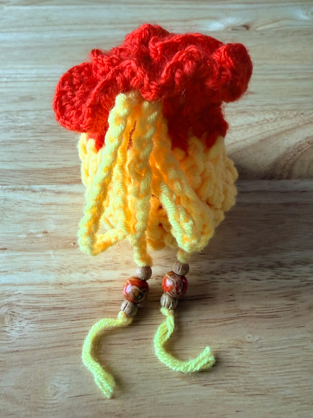 yellow and orange dice bag