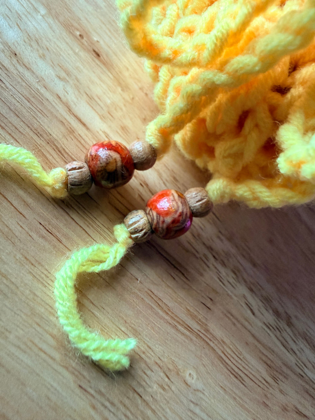 yellow and orange dice bag