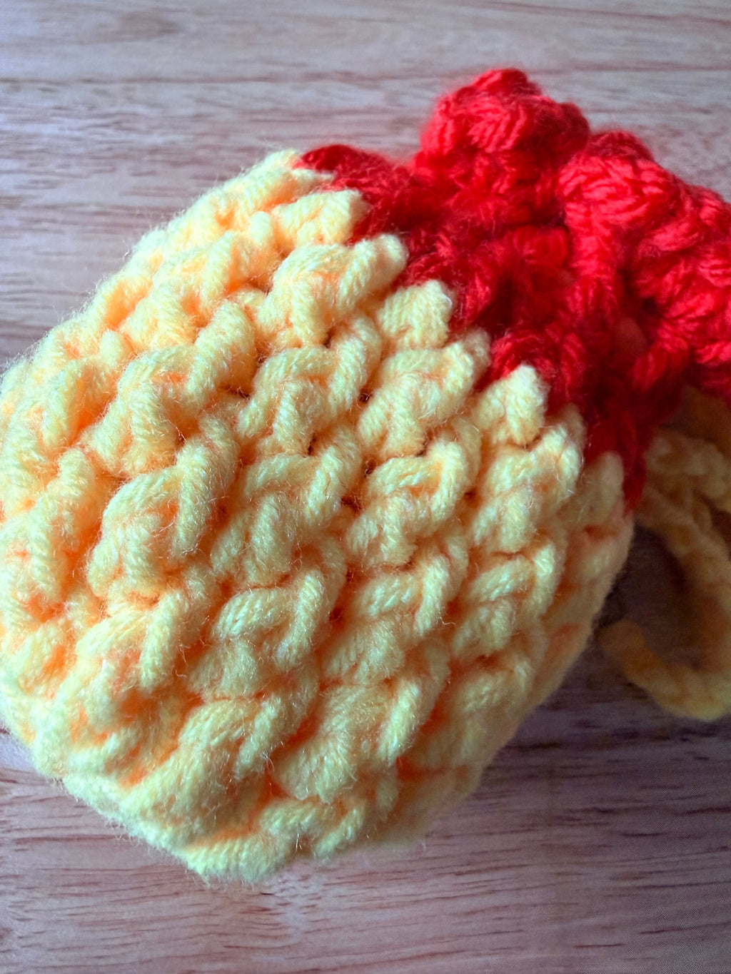 yellow and orange dice bag
