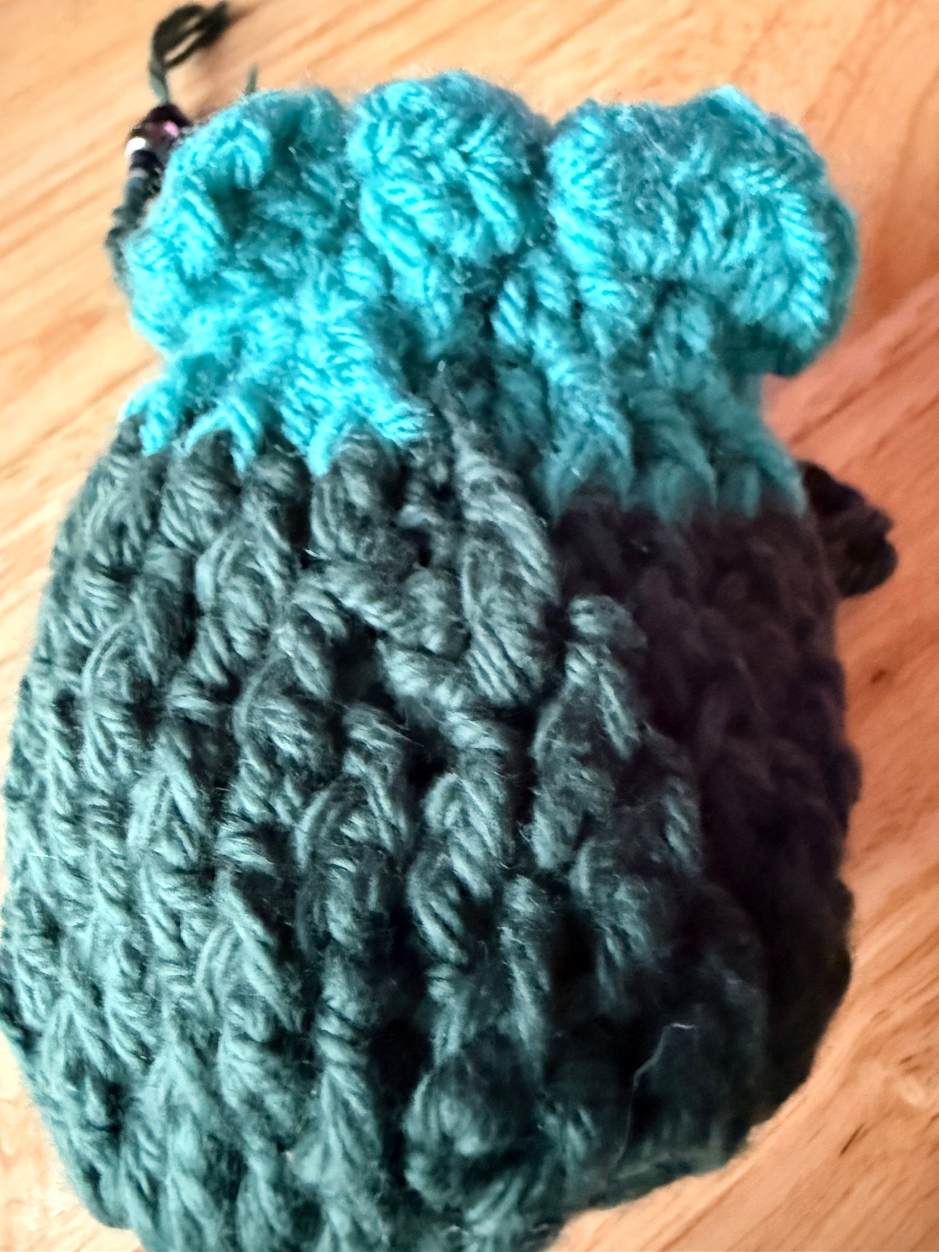 forest green and teal dice bag