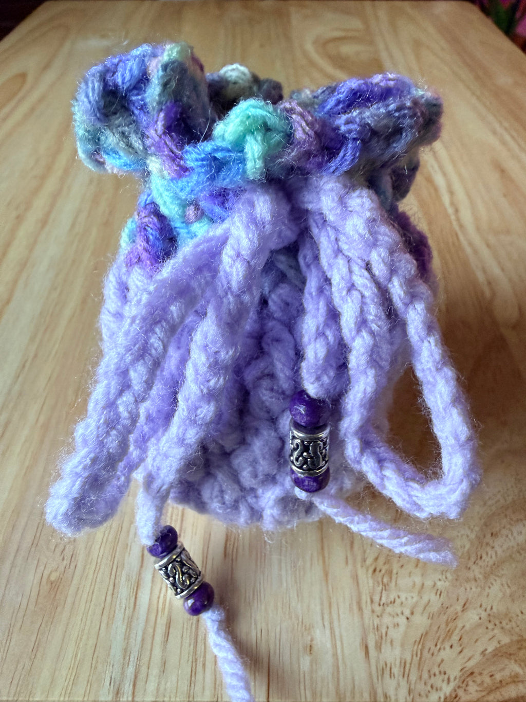 lavender and cool pastel colors dice bag