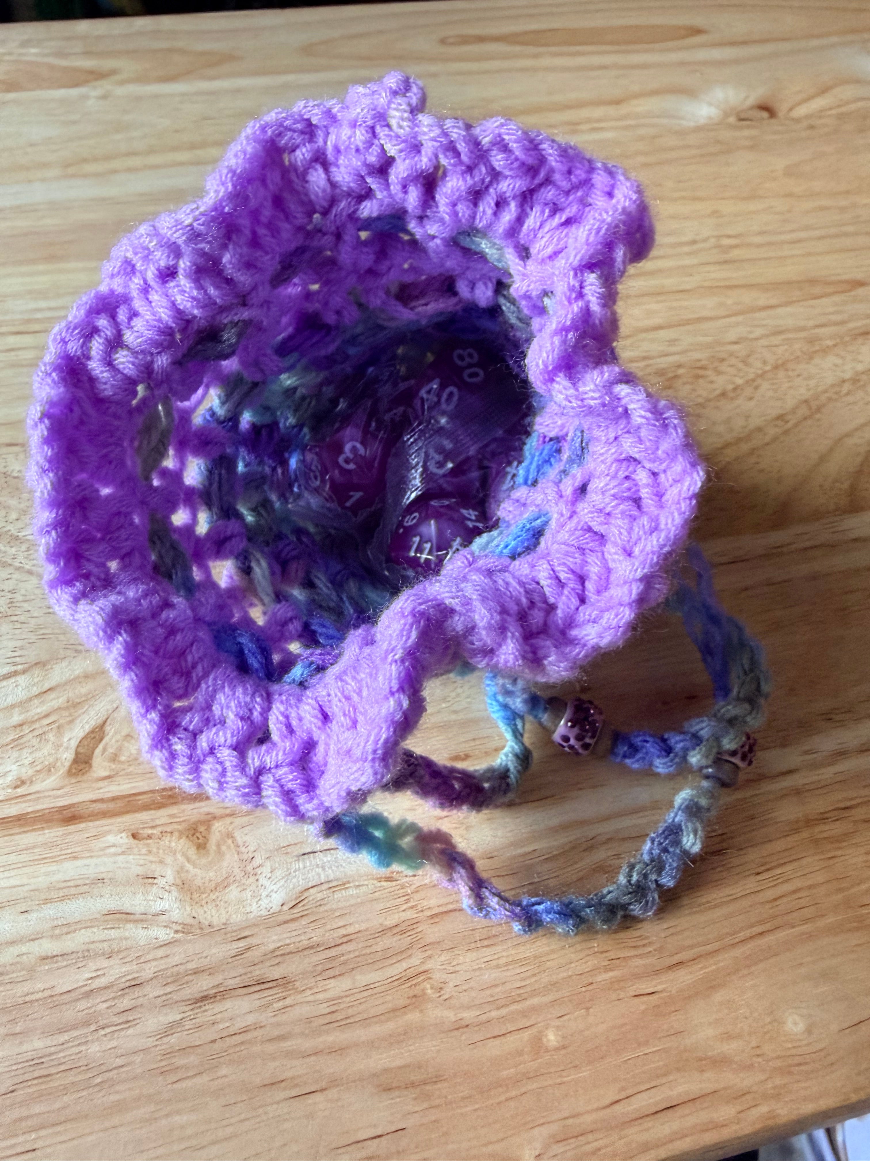 Cool pastel colors & lavender dice bag