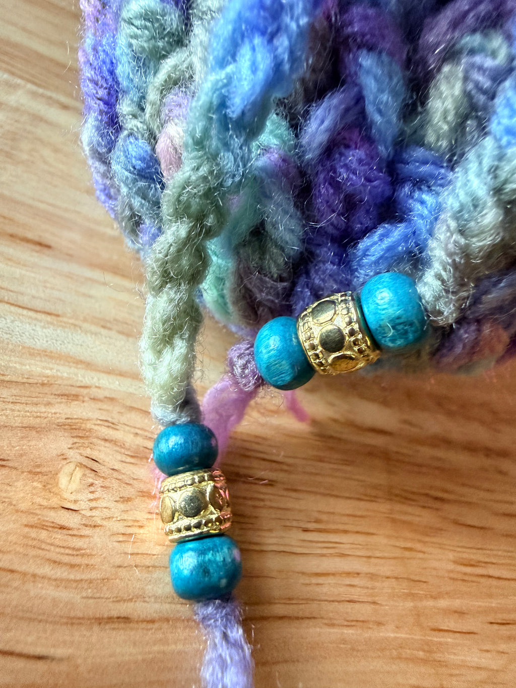 cool pastel colors and teal dice bag